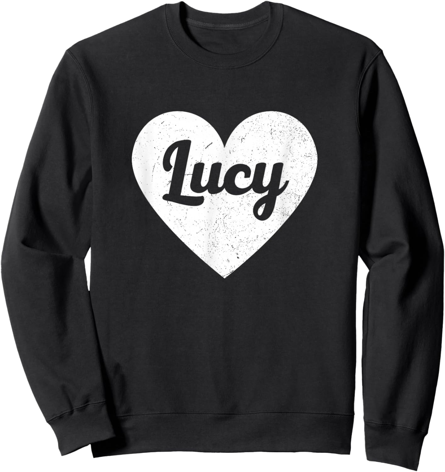 Lucy Blue Modern Classic Heart Christmas Cotton Blend Machine Wash Straight Round Neck Short Sleeve Small Sweatshirt - Sweatshirt | Black