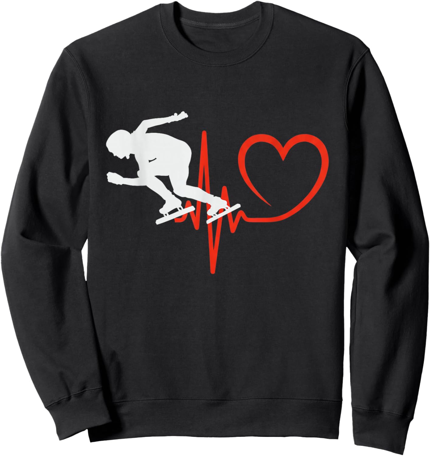Jeu de Sports d'hiver Amusant de Patinage de Vitesse sur Piste Courte Sweatshirt - Sweatshirt | Black