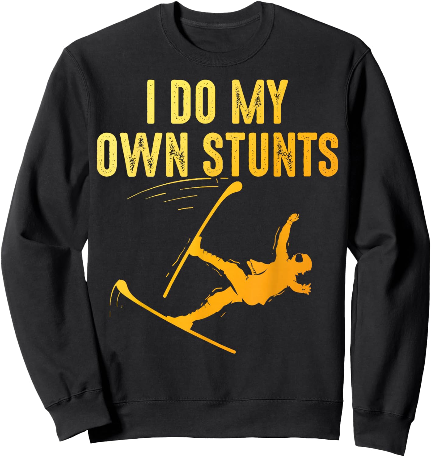Unique Skiing Art Women Kids Skier Mountain Skiing Sweatshirt - Sweatshirt | Black