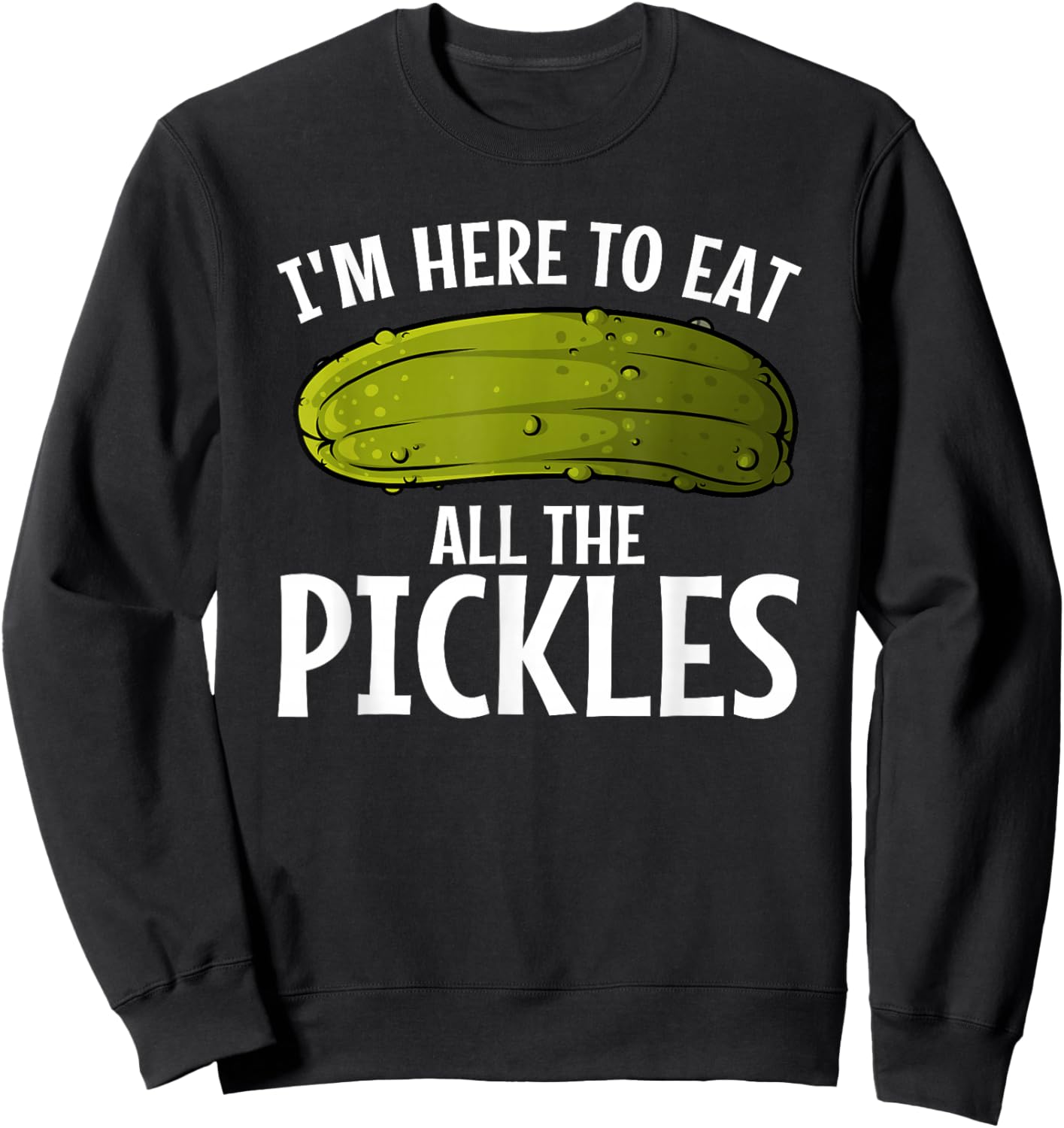 Best Pickle Design Women Kids Cucumber Pickle Lover Sweatshirt - Sweatshirt | Black