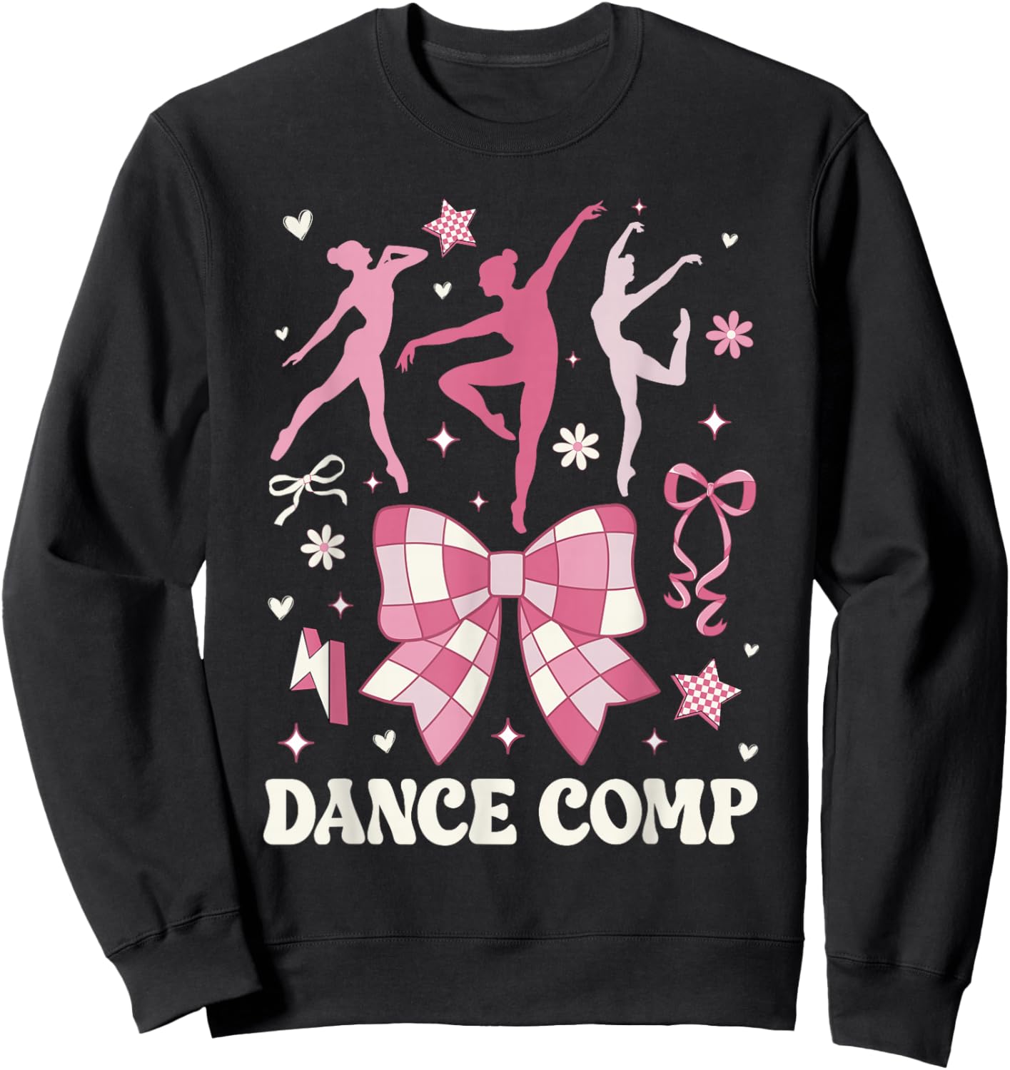 Dance Comp Day Dancer Competition Day Bow Sweatshirt - Sweatshirt | Black