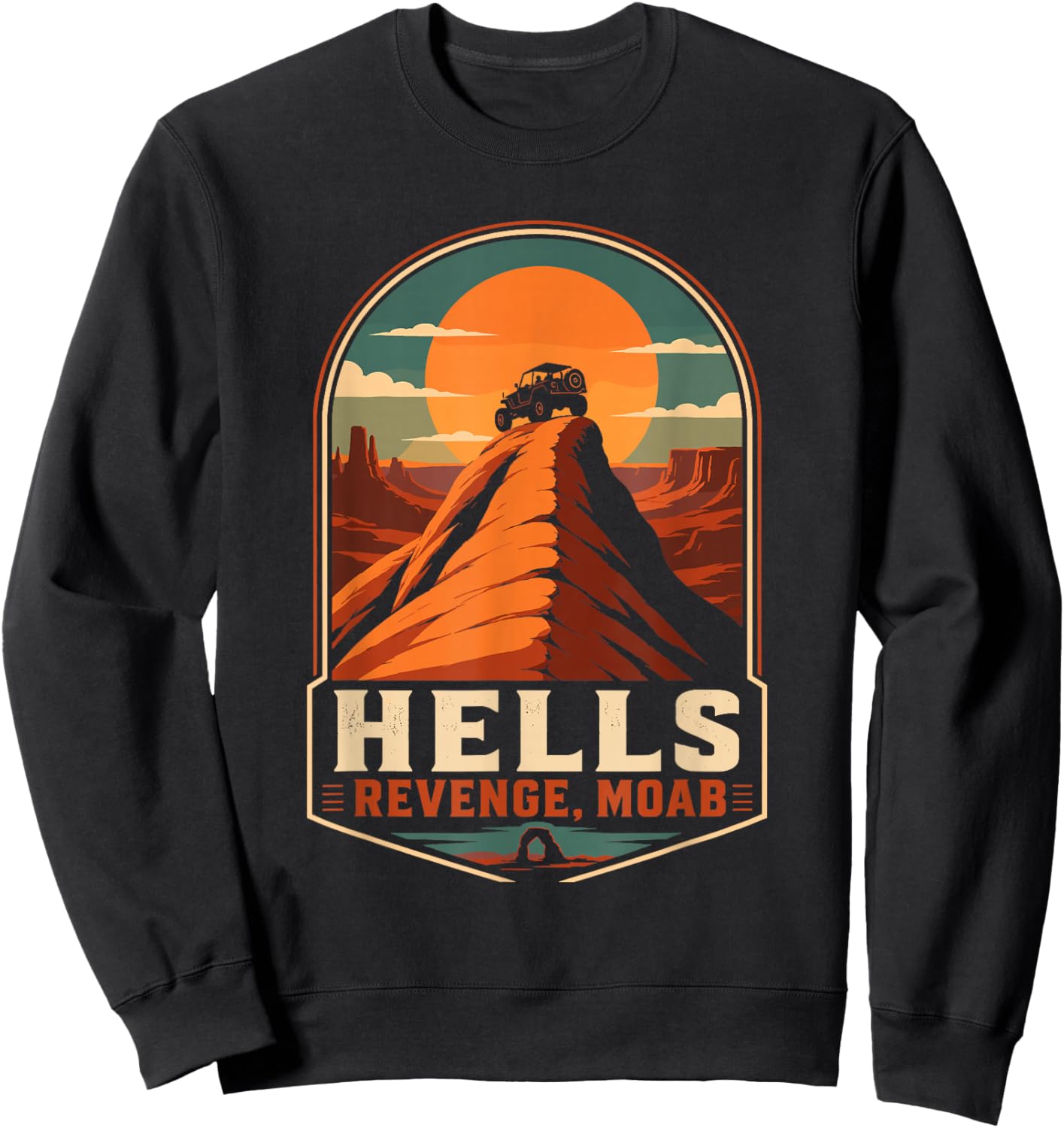 Hell's Revenge Moab Offroad Sunset Badge Sweatshirt - Sweatshirt | Black