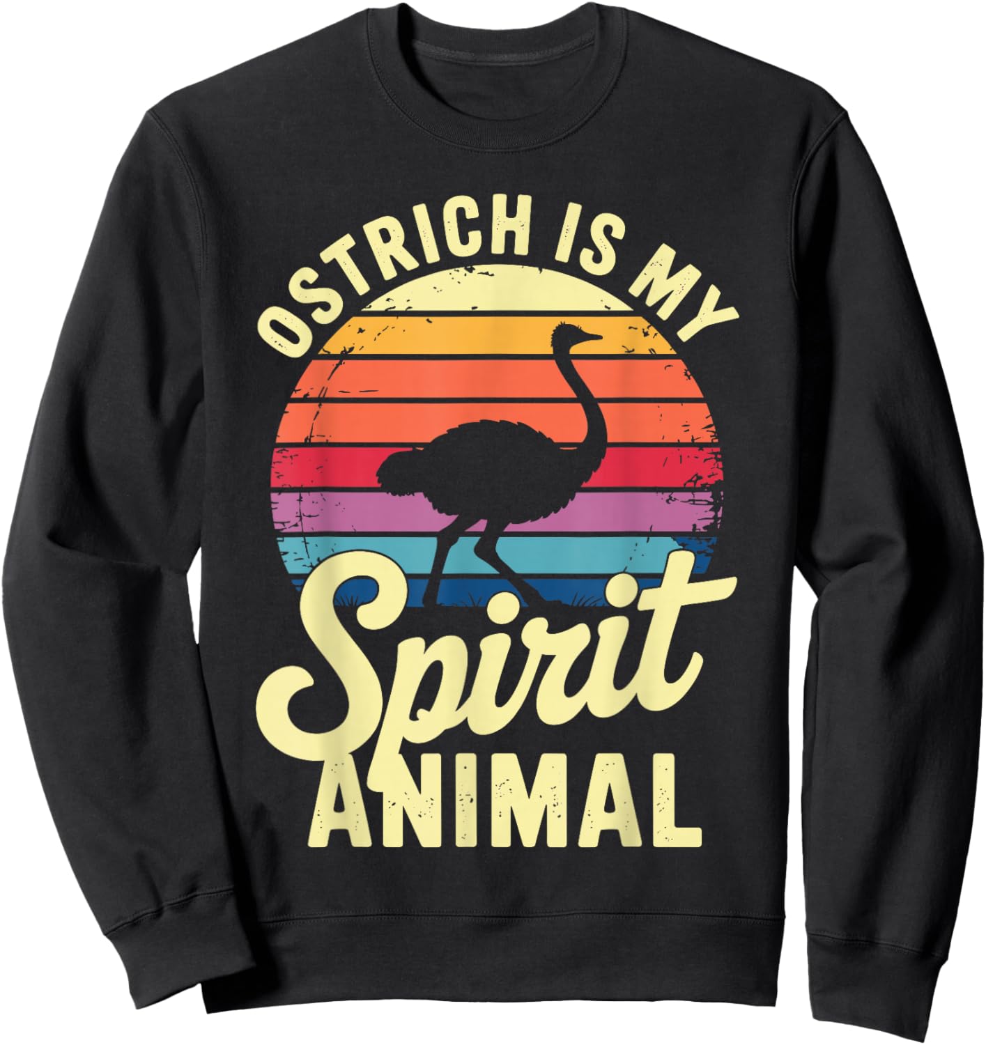 Cute Ostrich Costume Women Kids Bird Lover Ostrich Sweatshirt - Sweatshirt | Black