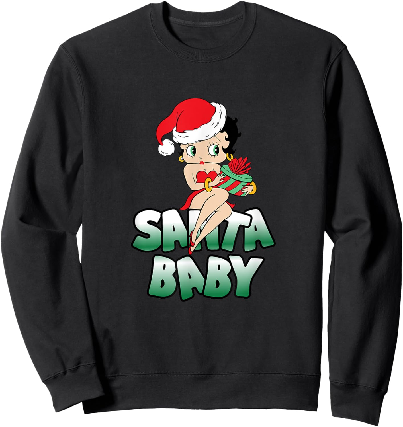 Betty Boop Christmas Classic Santa Baby Sweatshirt - Sweatshirt | Black