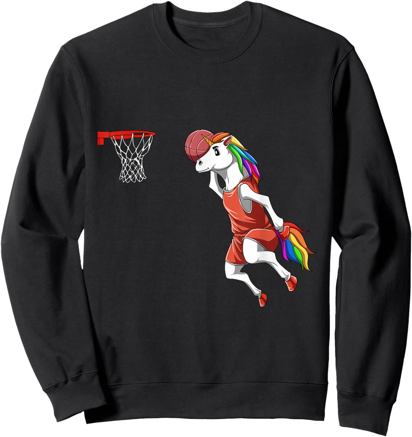 Dunking Unicorn - Basketball Sweatshirt - Sweatshirt | Black