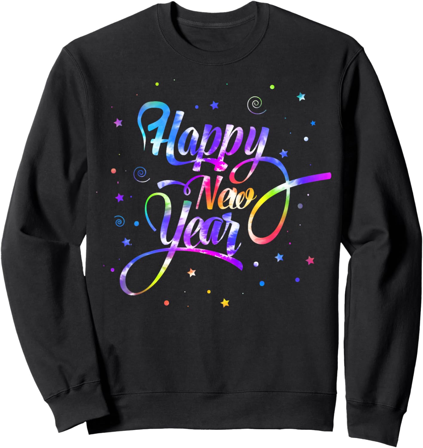 Amb Happy New Year 2025 New Year's Eve NYE Party Funny Modern Tie-Dye Black -Kids Winter Party Sweatshirt - Sweatshirt | Black
