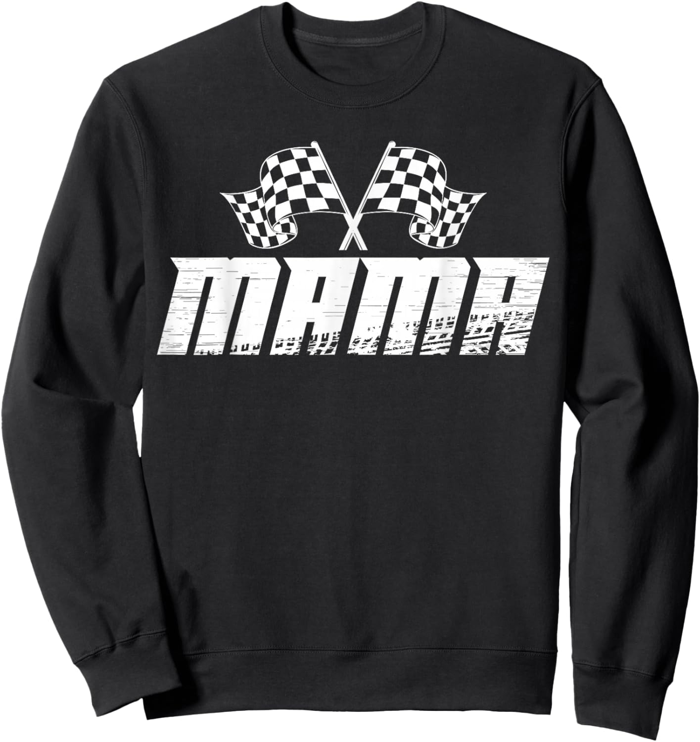 Mama Pit Crew Family Racing Birthday Race Car Sweatshirt - Sweatshirt | Black