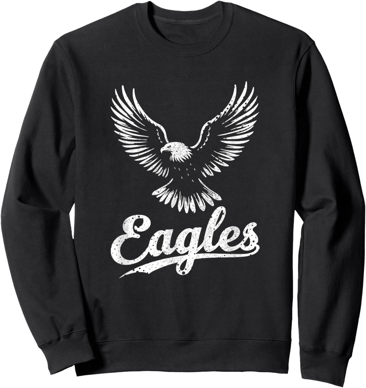 Retro Eagle Vintage Flying Bird Graphic Cool Eagles Sweatshirt - Sweatshirt | Black