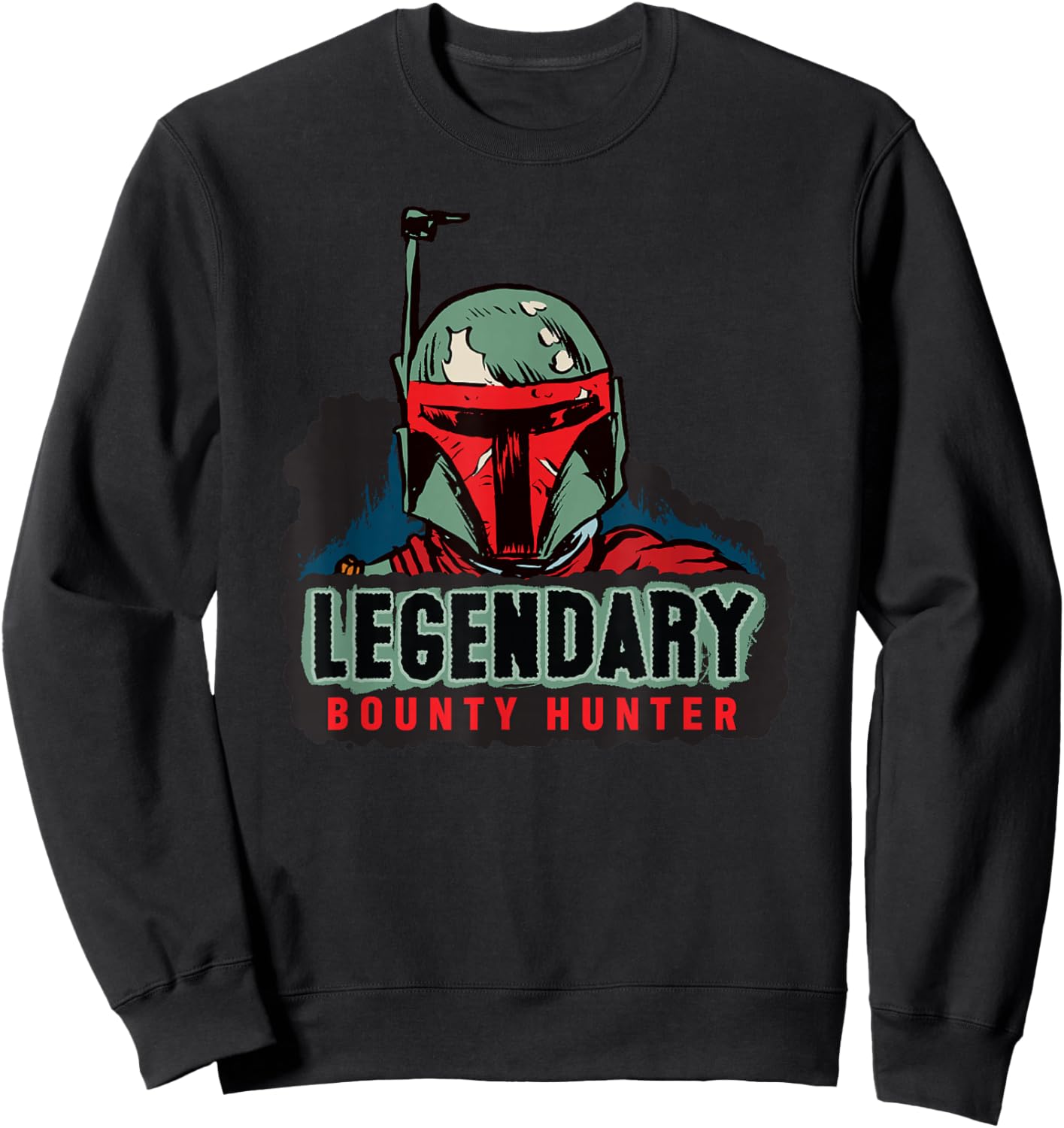Star Wars Legendary Bounty Hunter Mandalorian Boba Fett Sweatshirt - Sweatshirt | Black