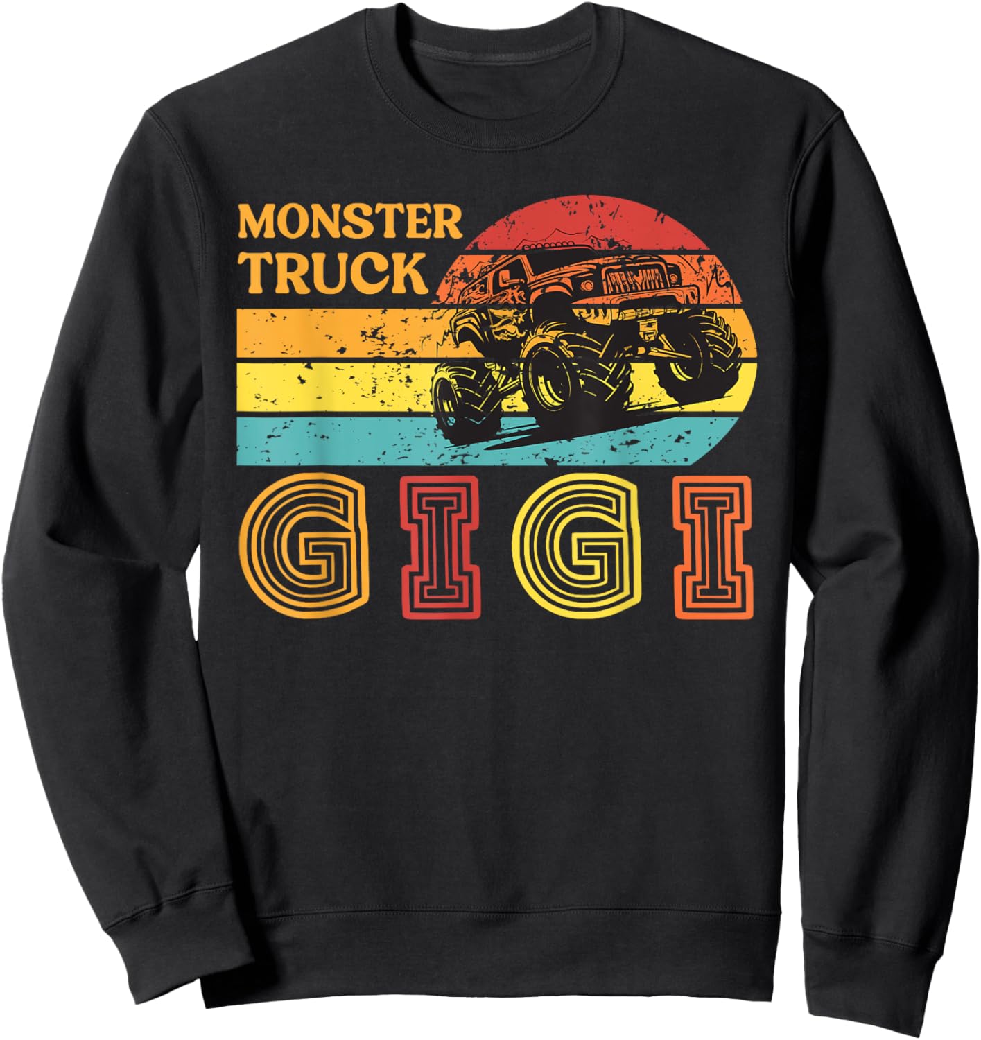 Monster Truck Gigi Grandma Retro Monster Truck Gigi Sweatshirt - Sweatshirt | Black