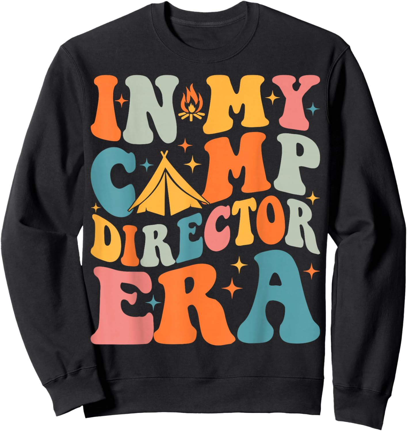 In My Camp Director Era Groovy Summer Camp Director Sweatshirt - Sweatshirt | Black