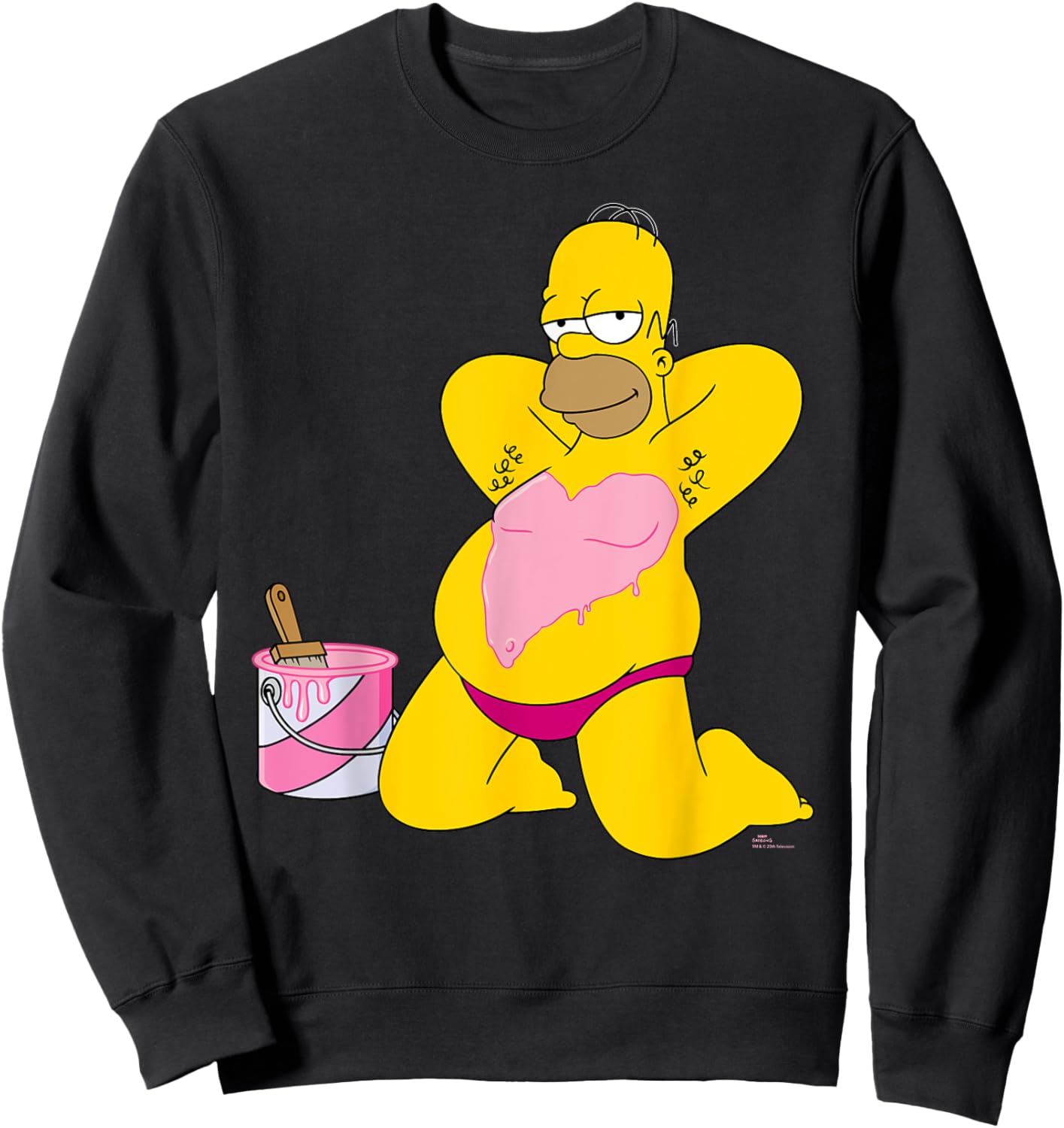 The Simpsons Homer Simpson Big Pink Heart Valentine’s Day Sweatshirt - Sweatshirt | Black
