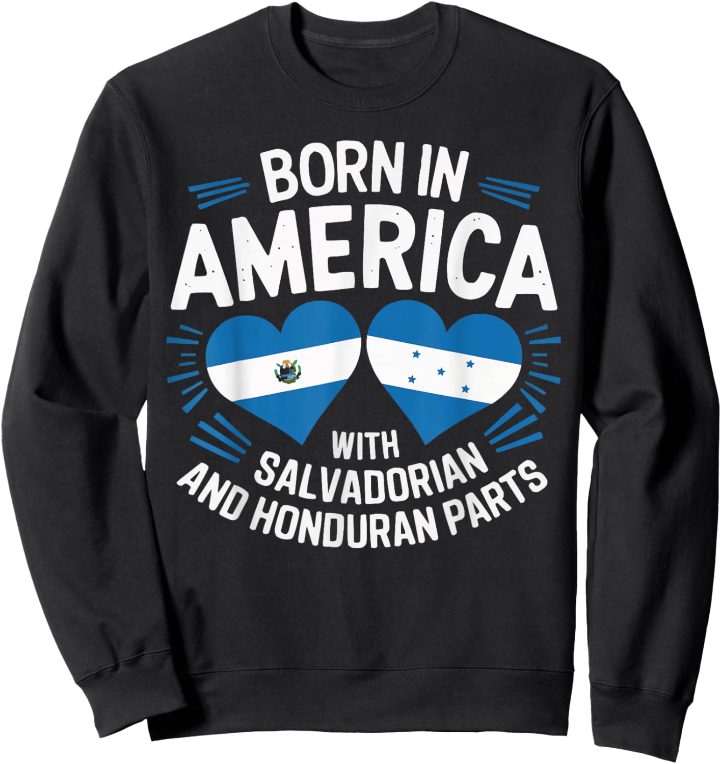 Half Honduran Half Savadorian El Salvador Flag Honduras Sweatshirt - Sweatshirt | Black
