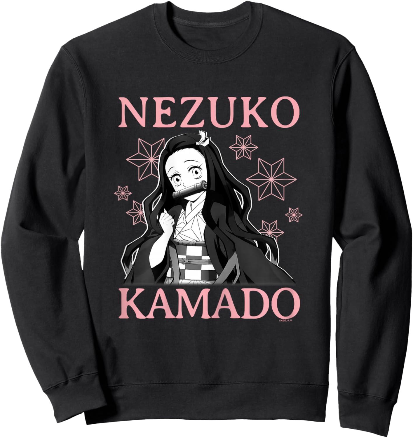 Demon Slayer: Kimetsu no Yaiba Nezuko Pink Floral Sweatshirt - Sweatshirt | Black