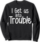 I Get Us Into Trouble Funny Girls Besties Matching Set T-Shirt - T-Shirt | Navy