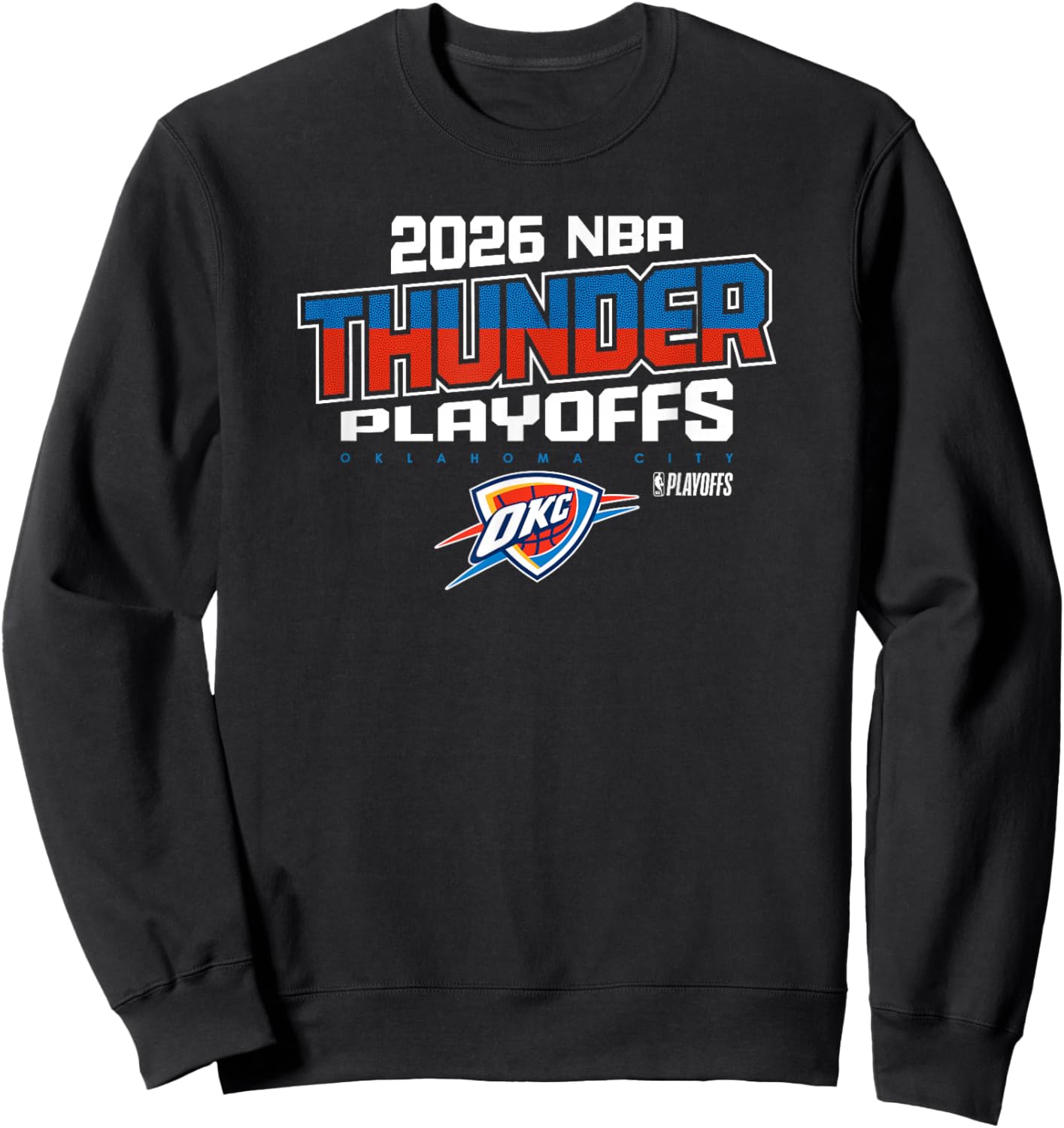 NBA Official 2026 Playoffs Oklahoma City Thunder Next Level Sweatshirt - Sweatshirt | Black