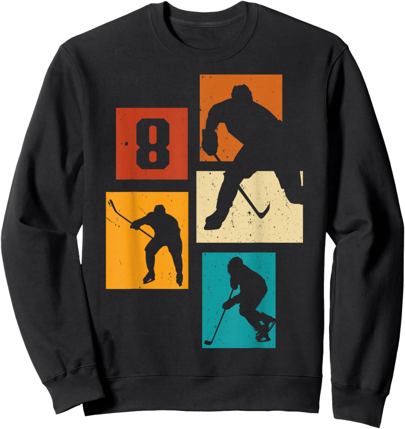 8th Birthday Boys Icehockey Player Ice Hockey 8 Years Old Sweatshirt - Sweatshirt | Black