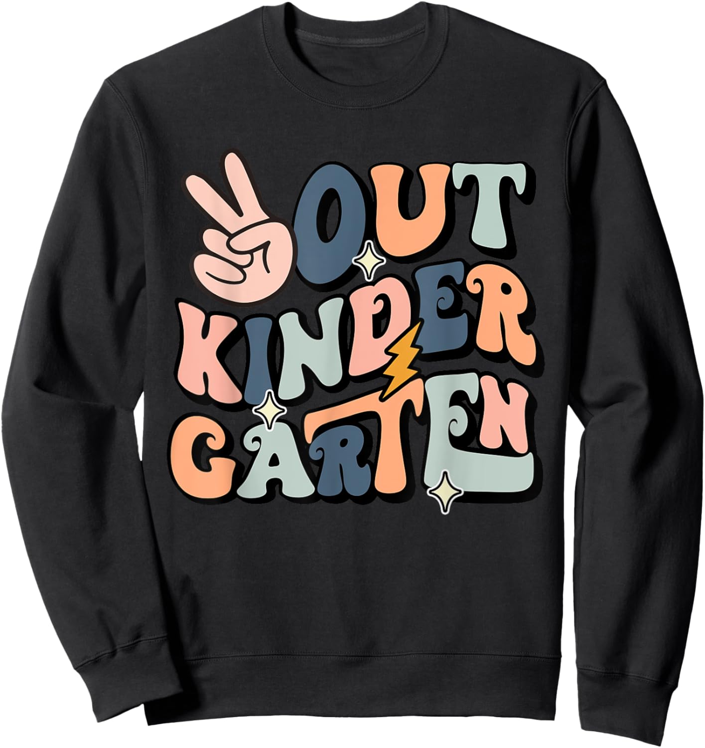 Last Day of Kindergarten Smile Face Peace Out Kindergarten Sweatshirt - Sweatshirt | Black