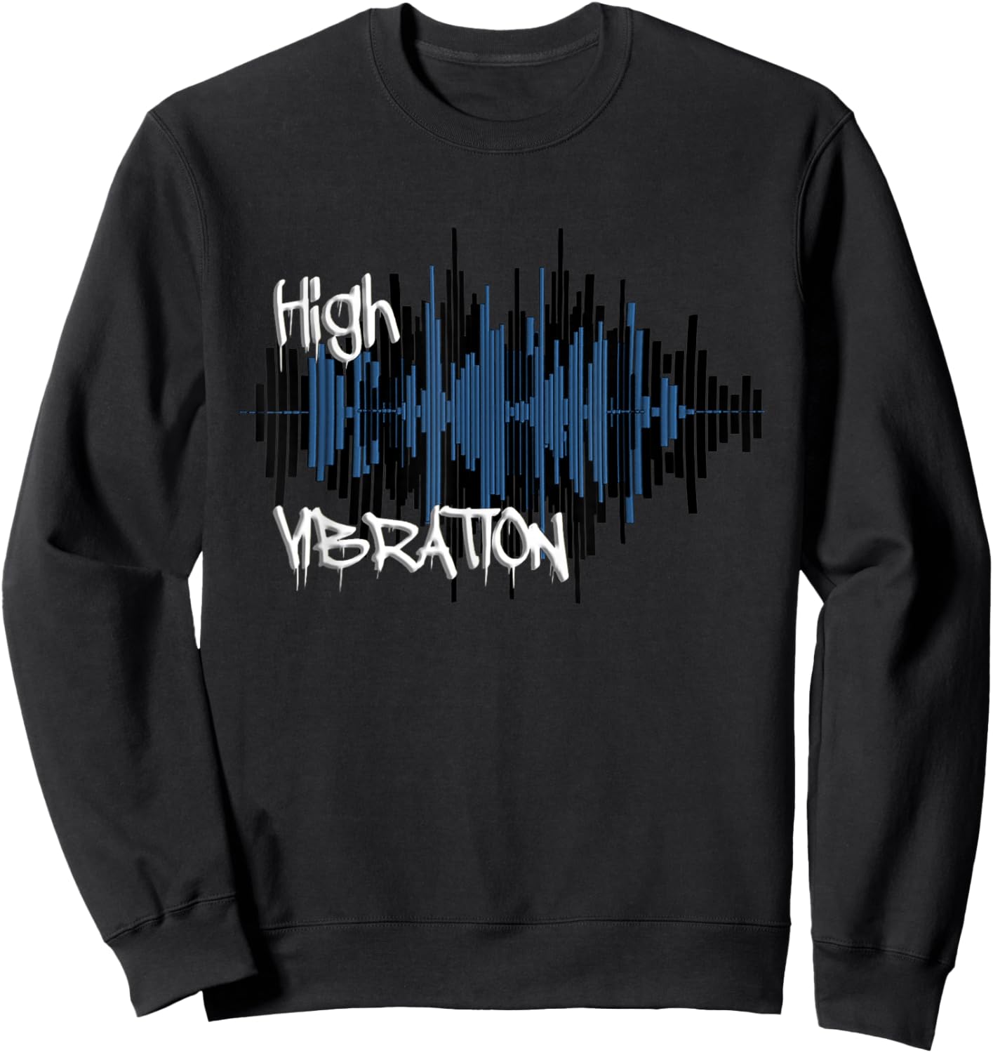 Elevate Your Vibe High Frequency Typography Sweatshirt - Sweatshirt | Black