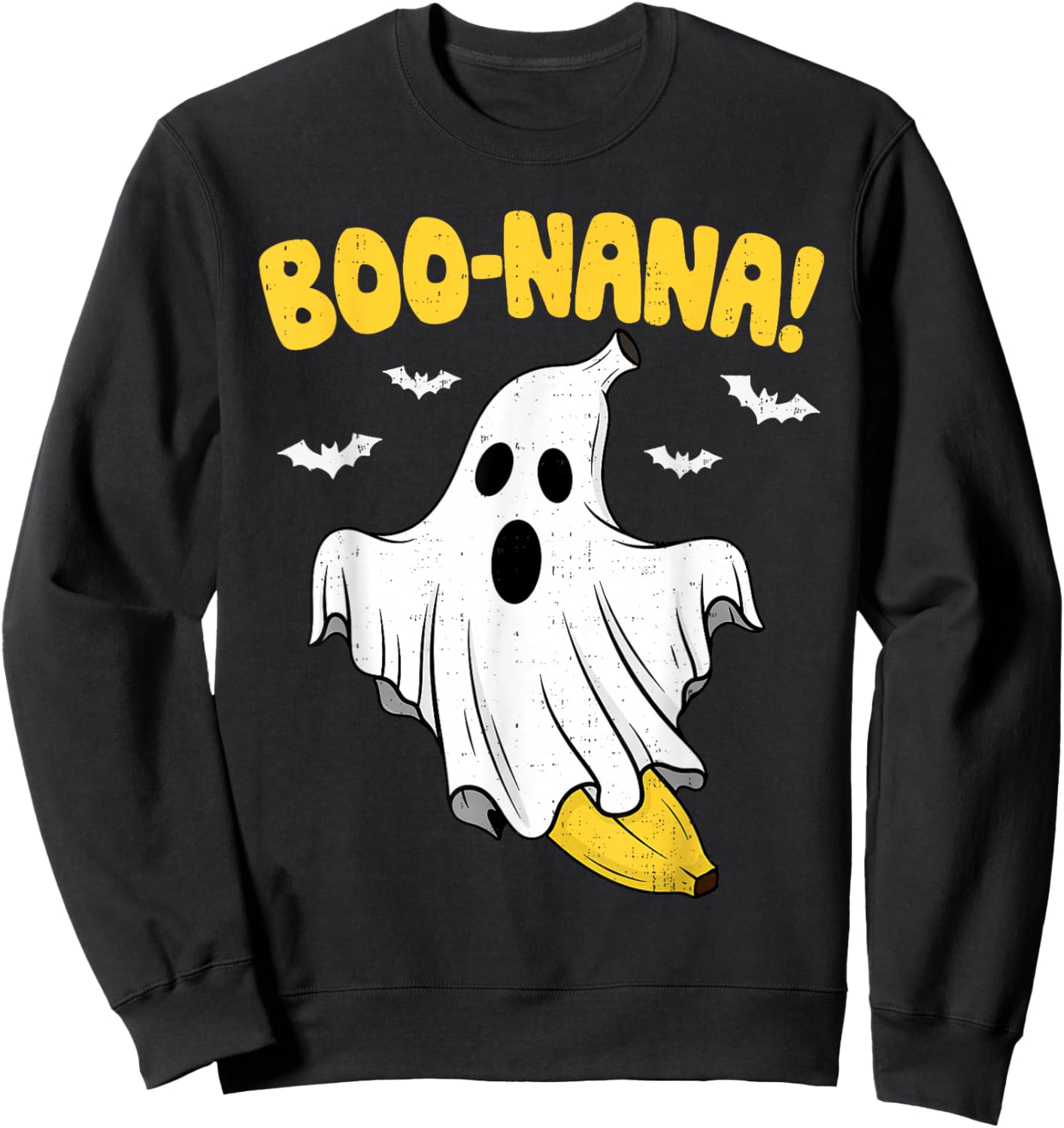 Funny Banana Ghost Boo Pun Halloween Costume Men Women Kids Sweatshirt - Sweatshirt | Black