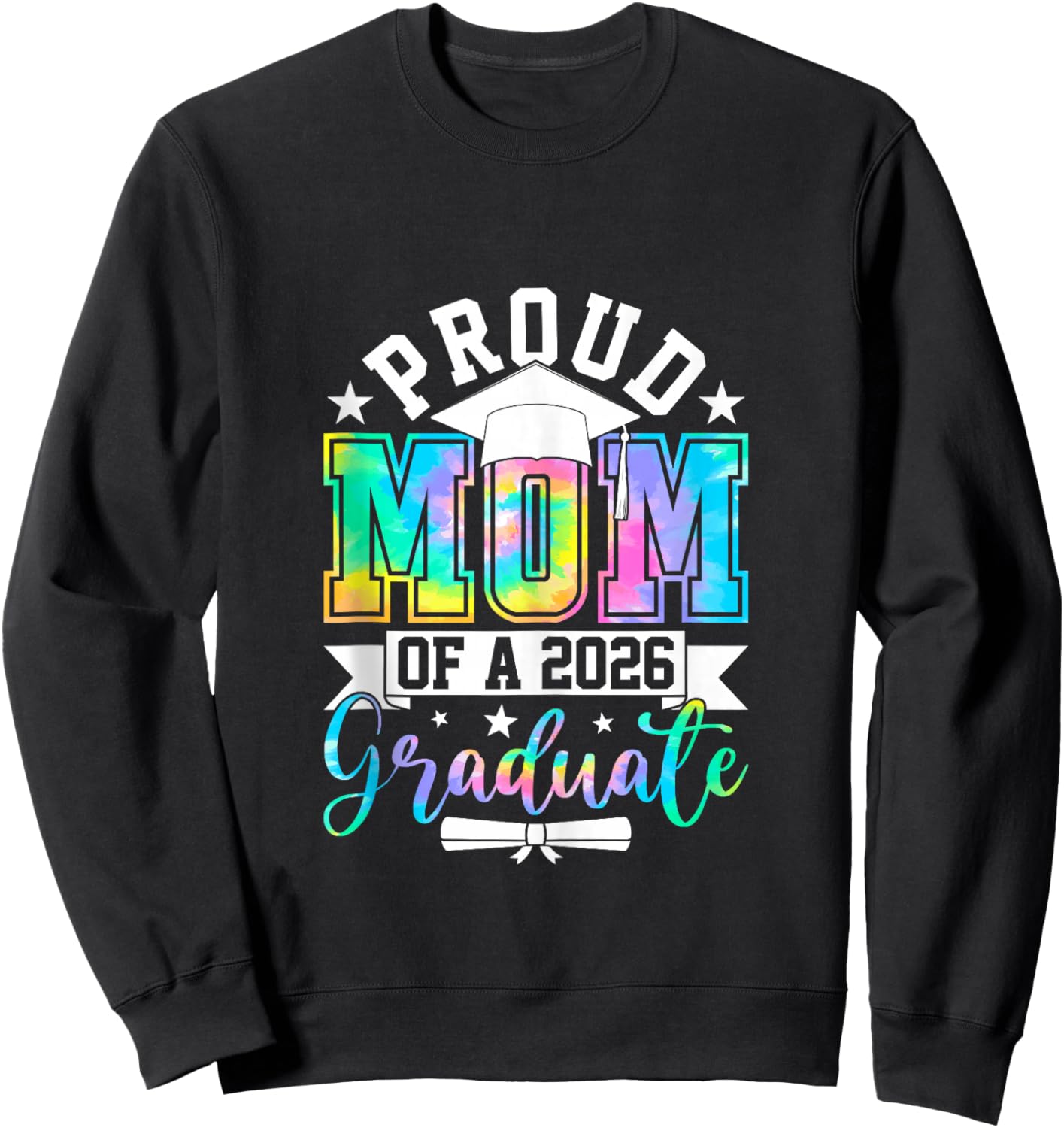 Proud Mom of A 2026 Graduate Senior 2026 Graduation Mother Sweatshirt - Sweatshirt | Black