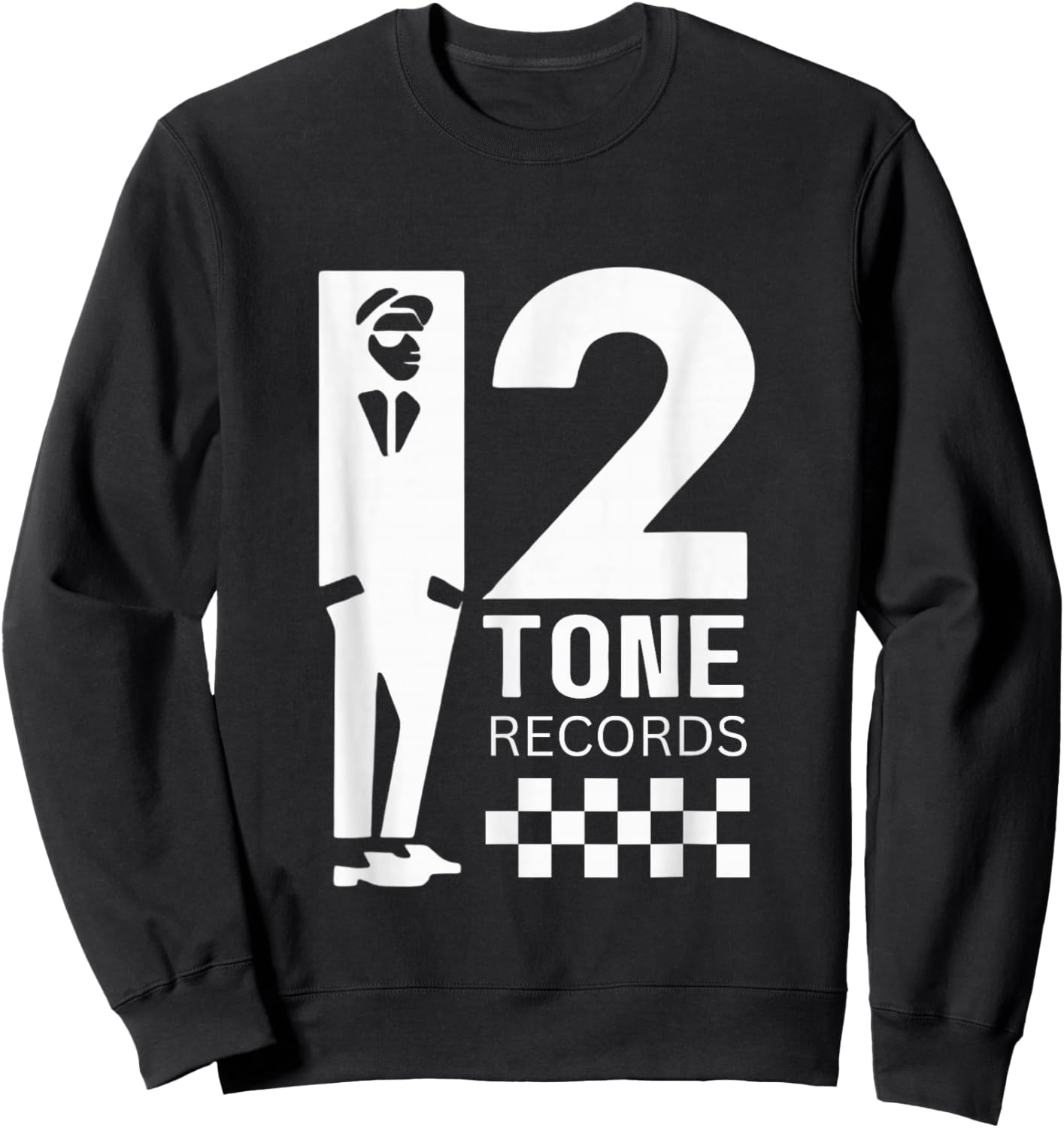 Two Tone Ska Music Checkerboard Sweatshirt - Sweatshirt | Black