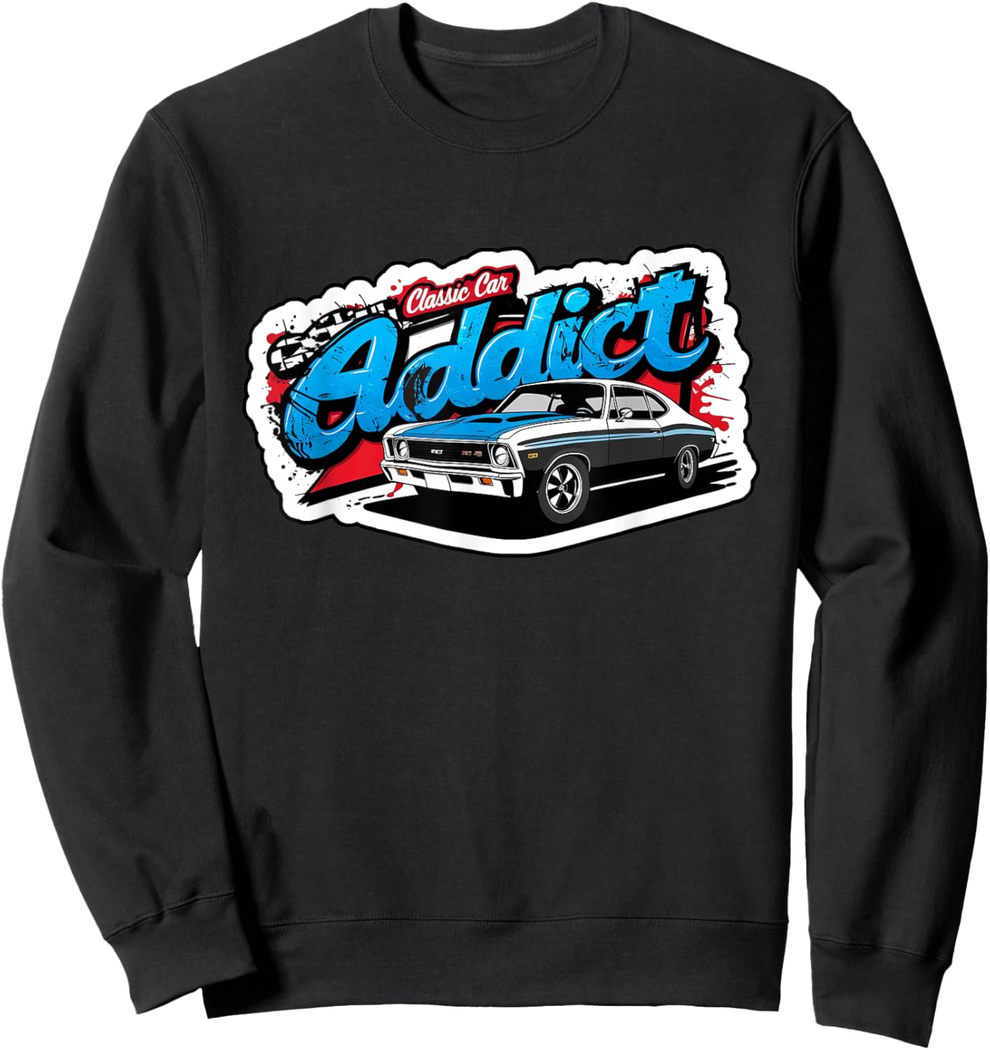1969 69 SS Classic Car American Muscle Racing Addict 1320 Sweatshirt - Sweatshirt | Black