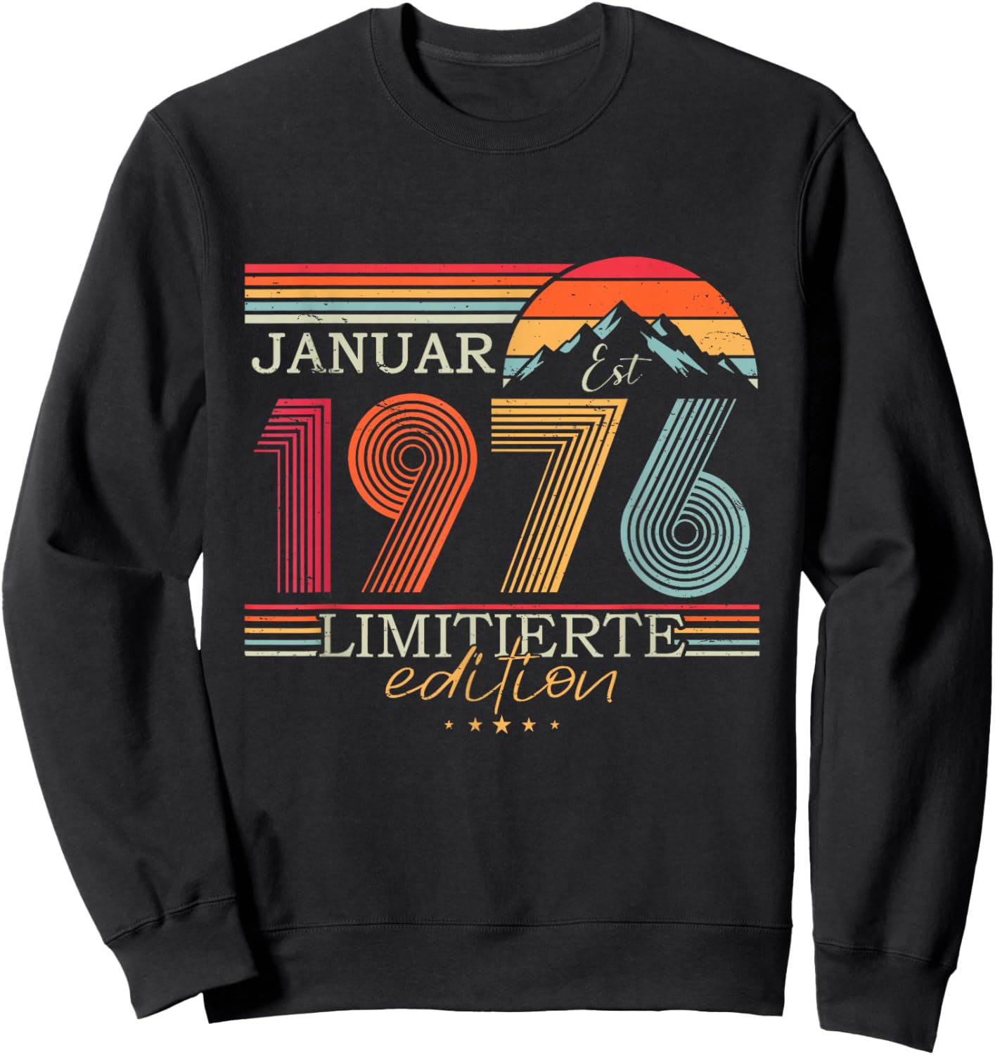 1976 Vintage January Birthday Retro Men Women Gift Sweatshirt - Sweatshirt | Black