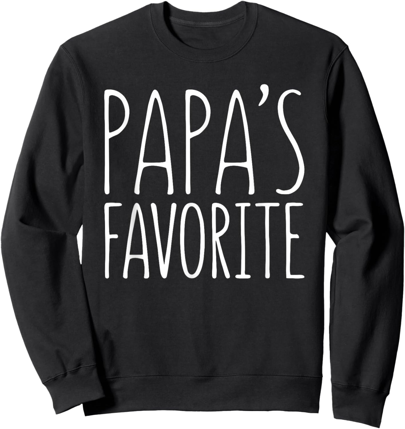 Papa's Favorite Shirt Grandchild Grandson Granddaughter Sweatshirt - Sweatshirt | Black