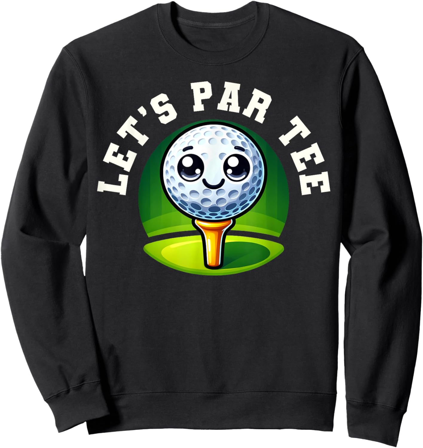 Funny Kids Golf Graphic - Let's Par Sweatshirt - Sweatshirt | Black