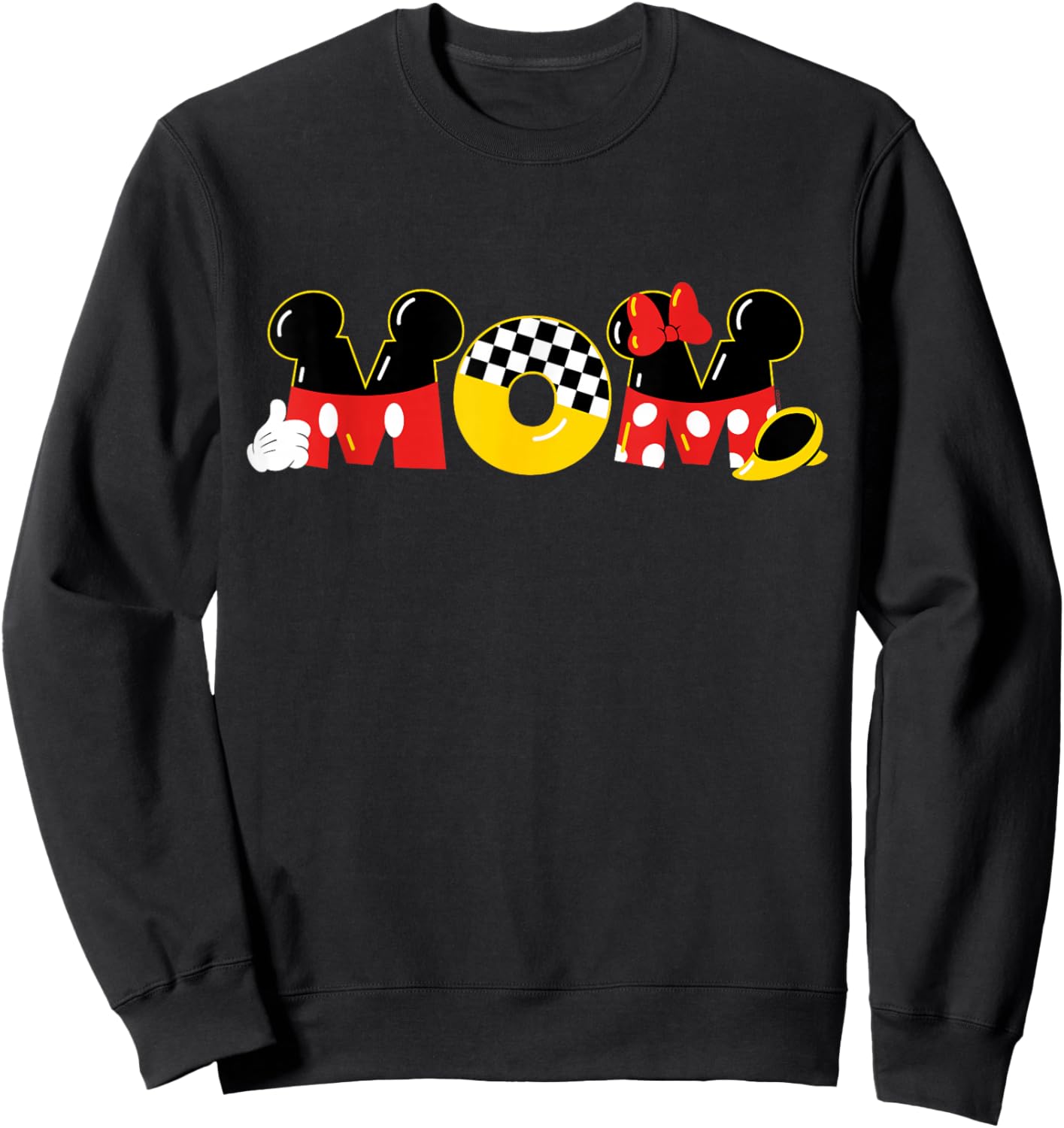 Disney Mickey Mouse & Minnie Mouse Mom Mother’s Day Birthday Sweatshirt - Sweatshirt | Black