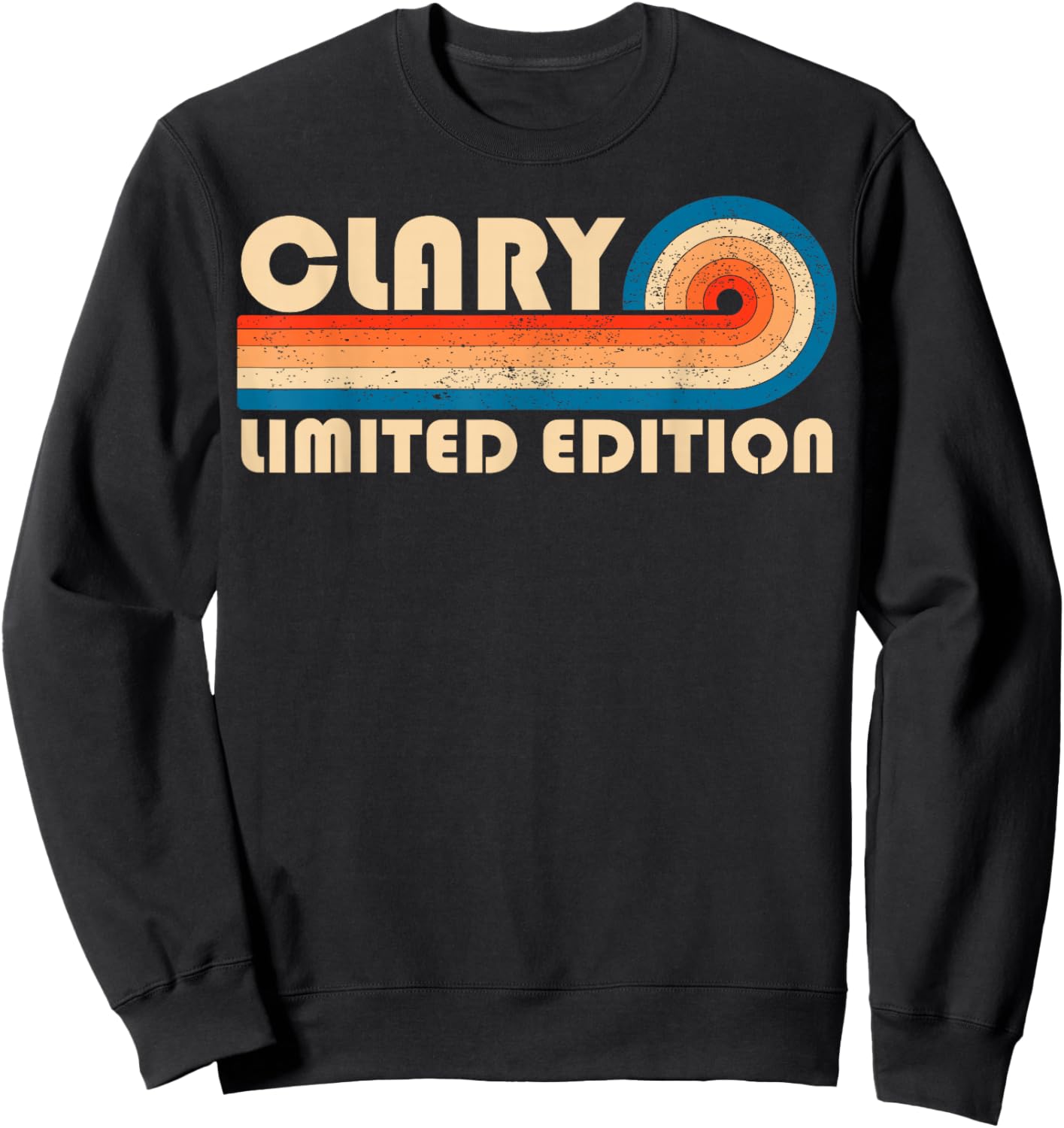 Clary Retro 70s 80s Sunset Stripe Sweatshirt - Sweatshirt | Black
