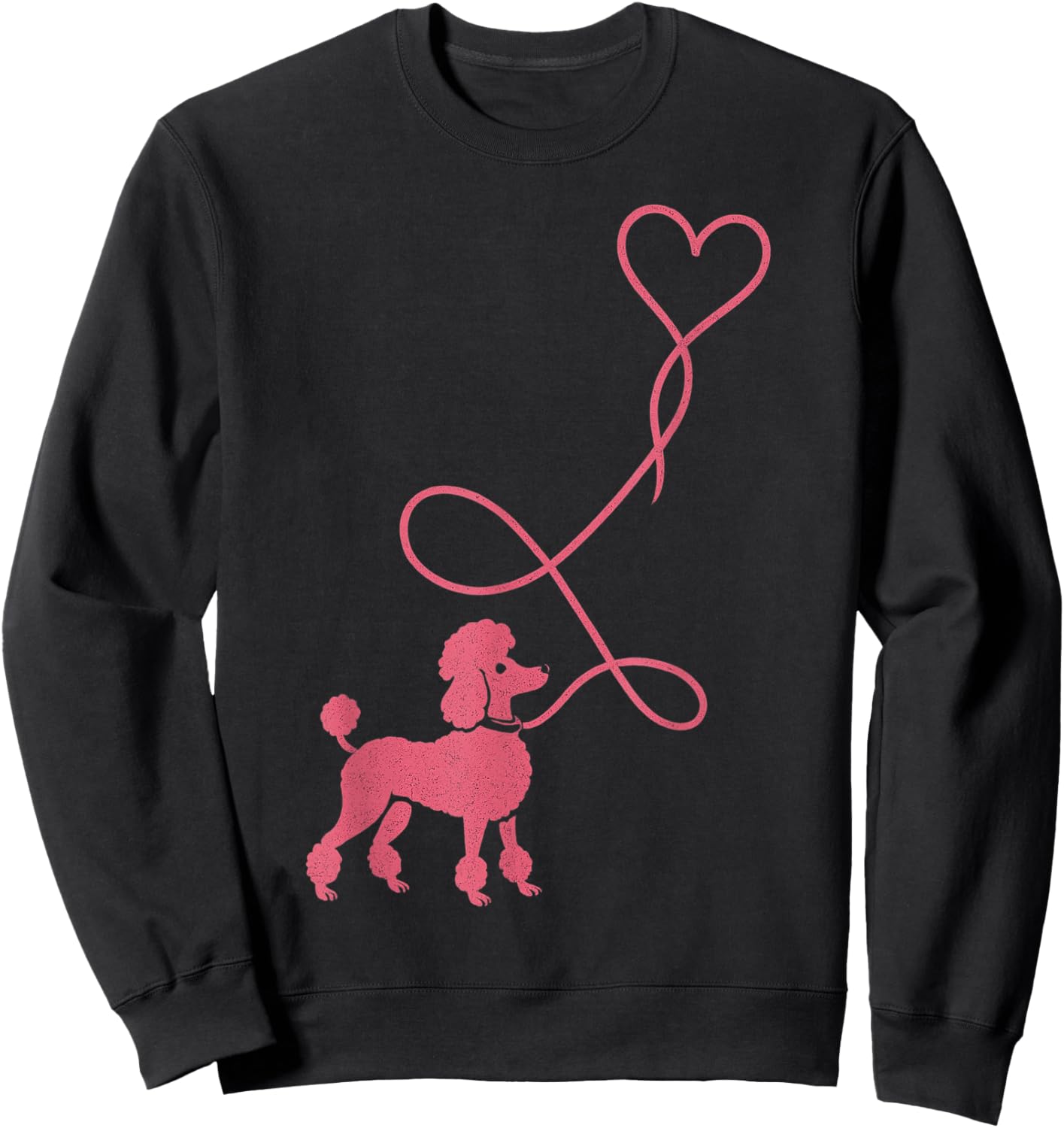 50s Sock Hop Costume Dog Pink Poodle Heart 1950s Top for Sweatshirt - Sweatshirt | Black