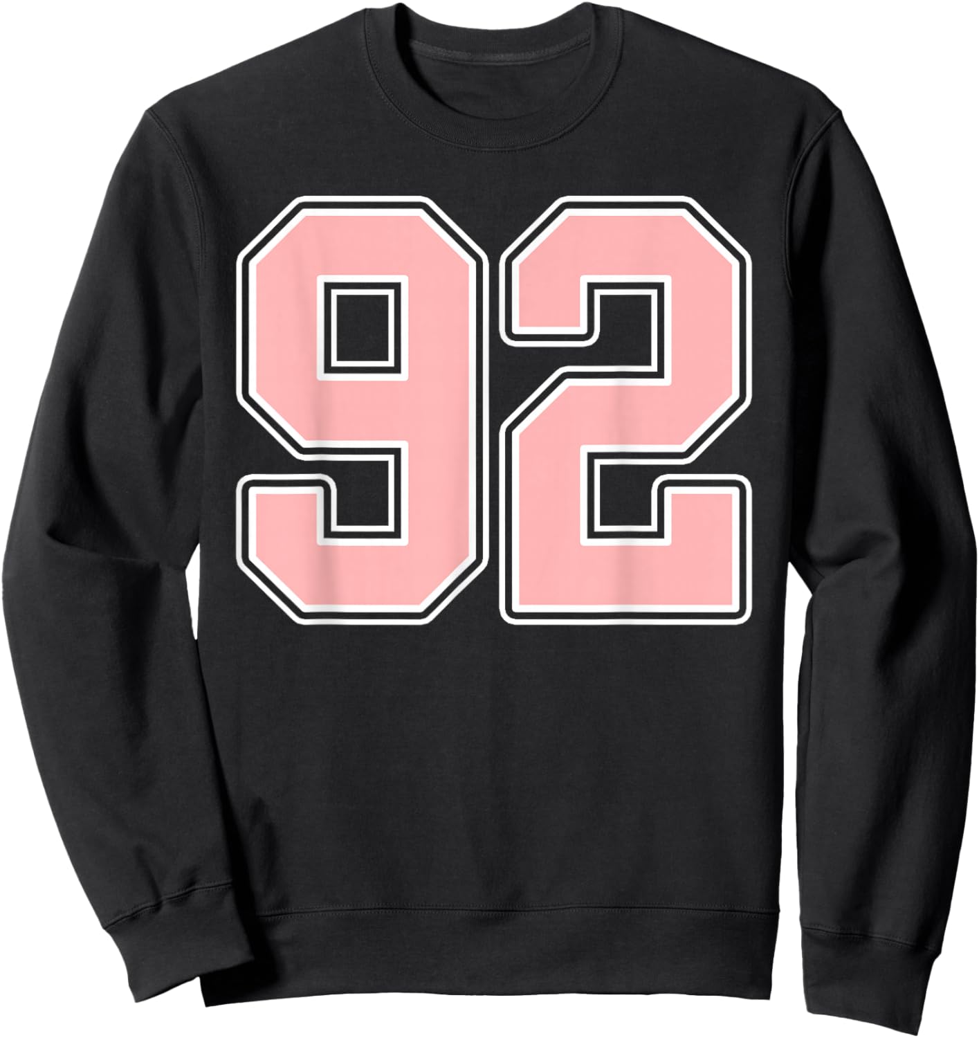 Cute Pink and White Number 92 Jersey Player Uniform #92 Fan Sweatshirt - Sweatshirt | Black