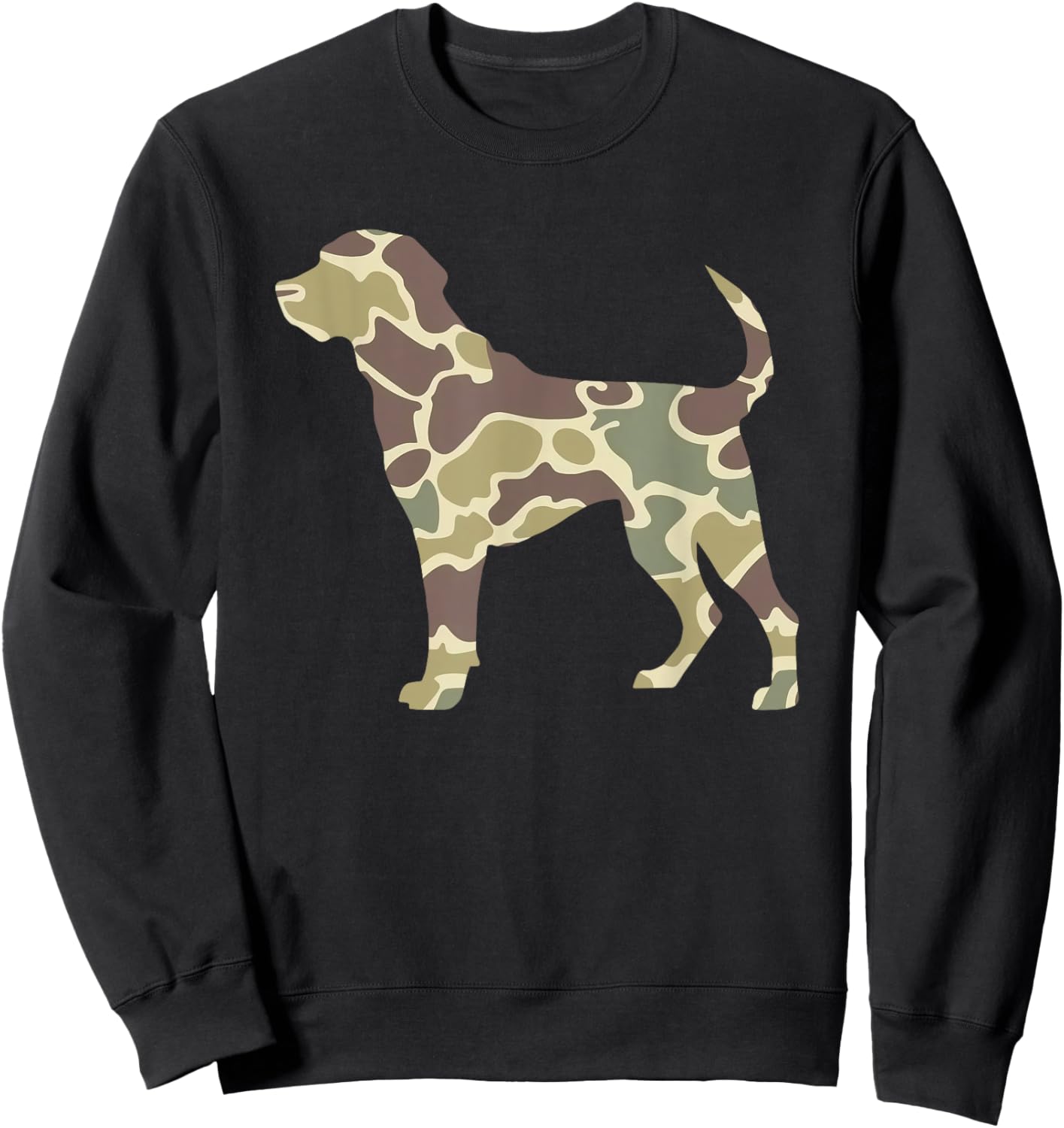 Old School Camo Hunting Dog, Camouflage Pitbull Dog Mom Dad Men Women Sweatshirt - Sweatshirt | Black