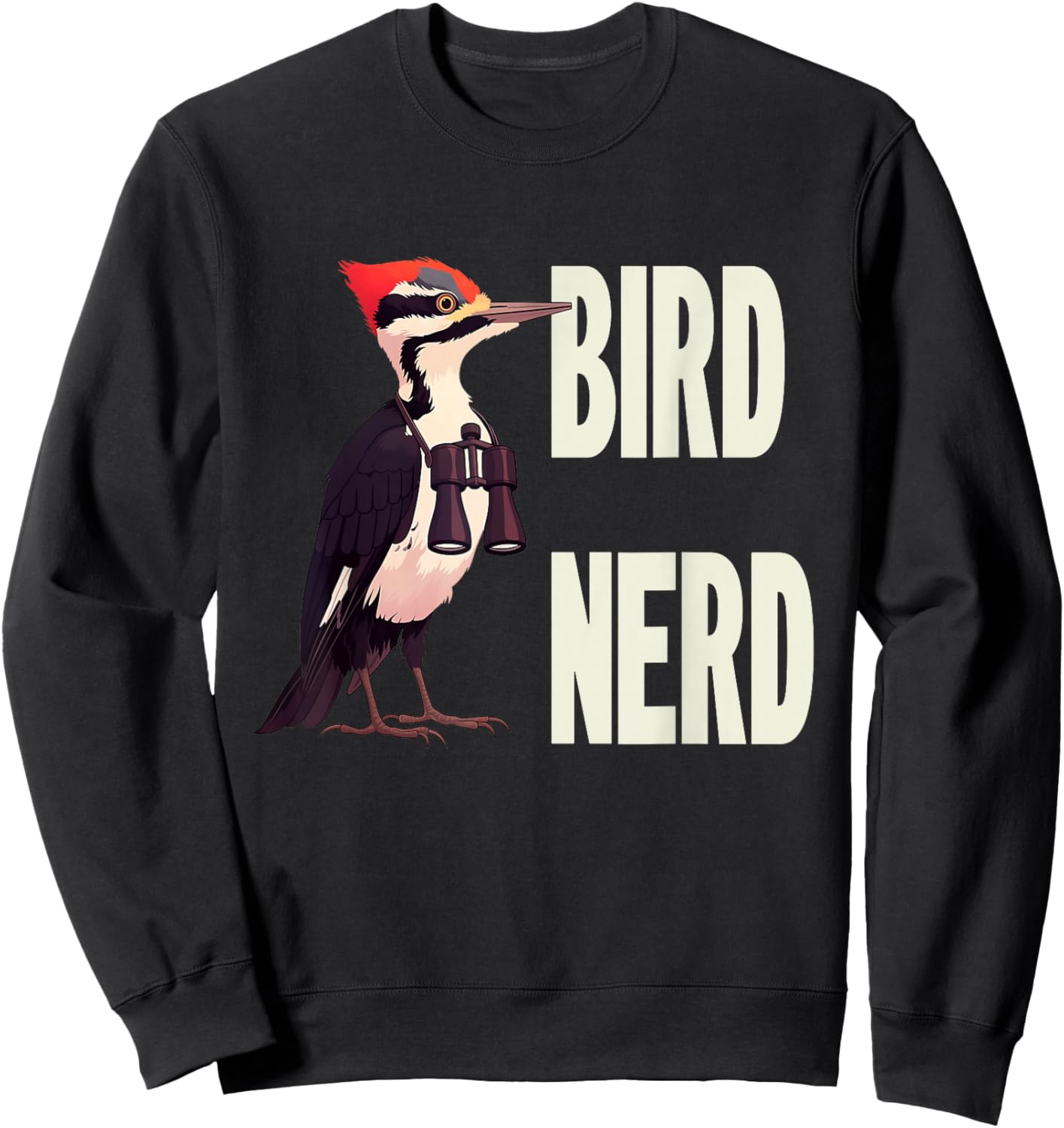 Funny Bird Nerd Bird Watching Graphic Sweatshirt - Sweatshirt | Black