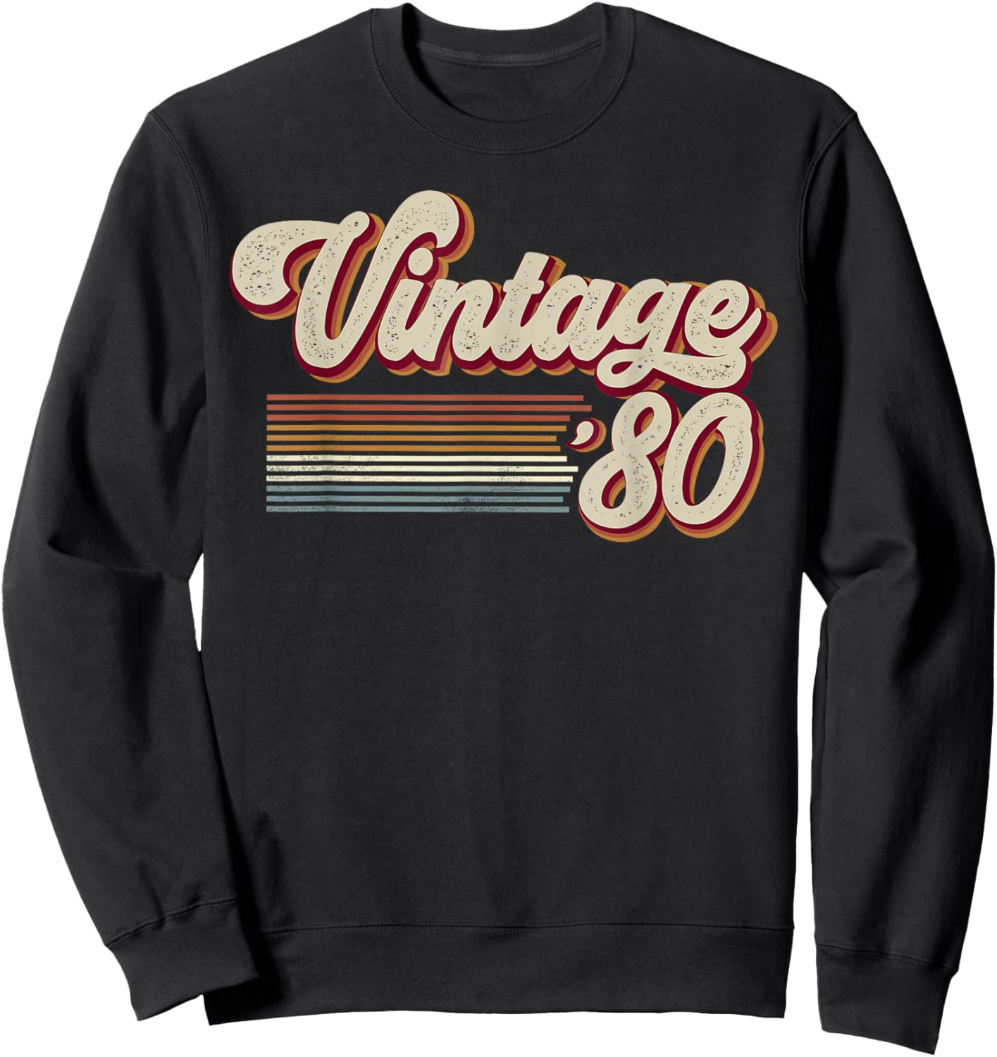 Vintage 1980 Retro Sunset Classic 46-Year-Old 46th Birthday Sweatshirt - Sweatshirt | Black