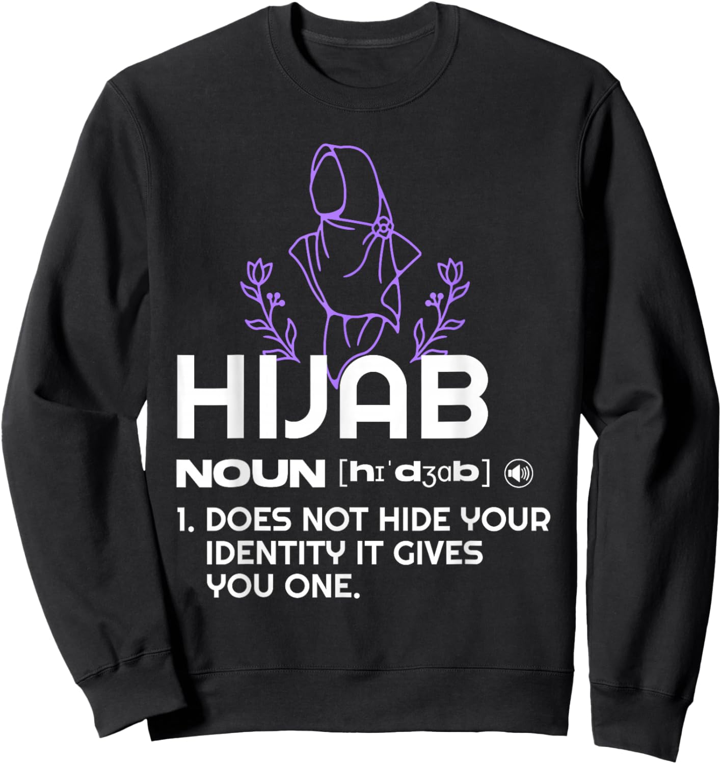 Hijab does Not Hide your Identity - Inspiring Muslim Women Sweatshirt - Sweatshirt | Black