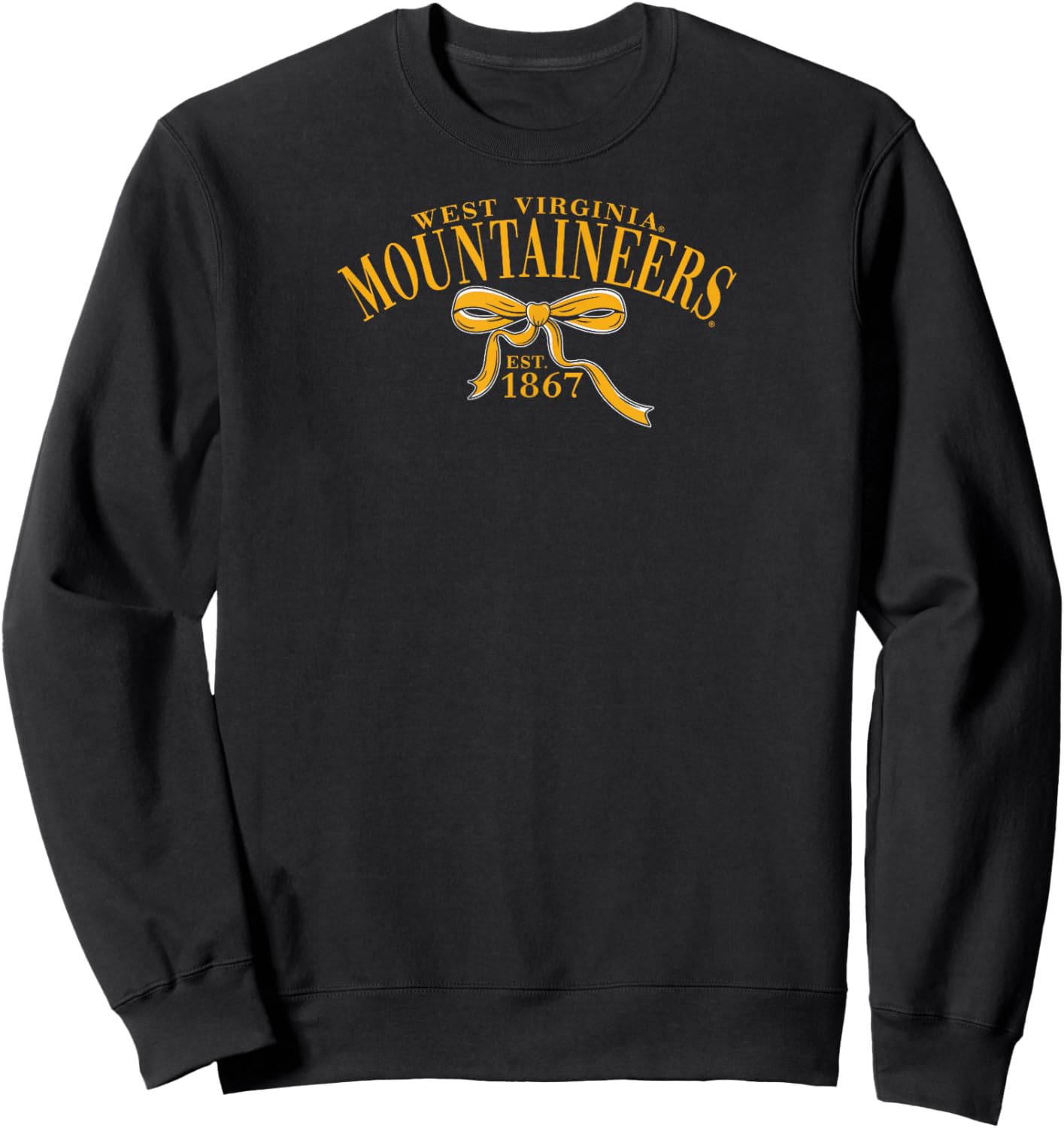 West Virginia Mountaineers Bow Arch Navy Officially Licensed Sweatshirt - Sweatshirt | Black