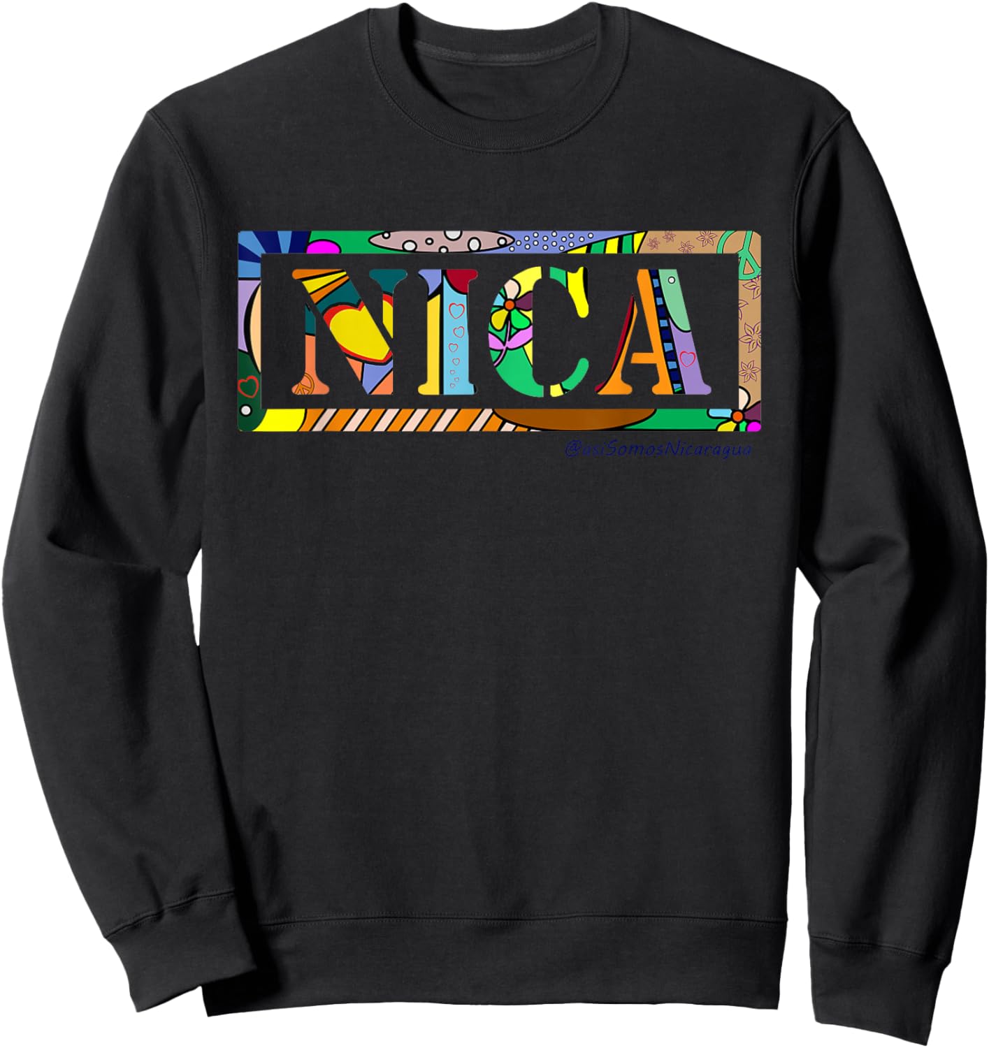 Nica Art, Asi Somos Nicaragua Sweatshirt - Sweatshirt | Black