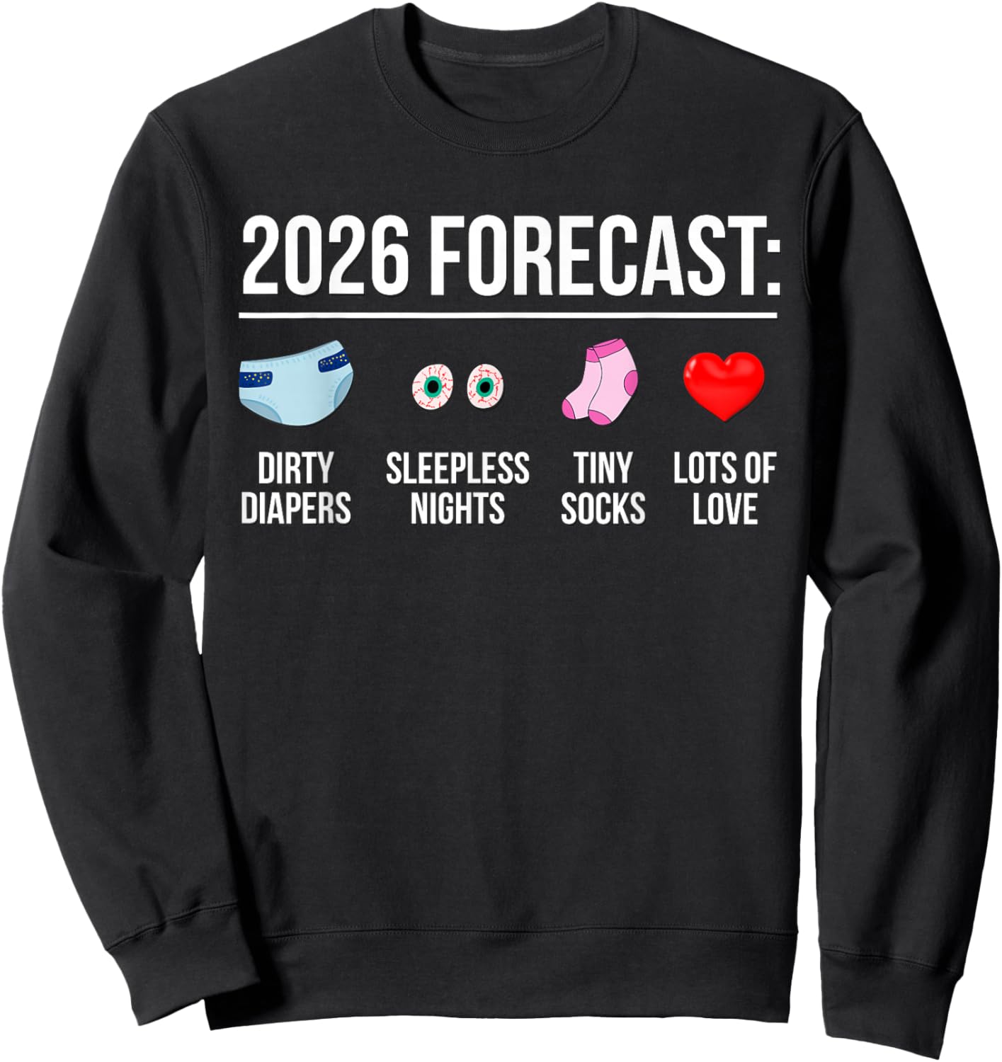 Funny Future Parents: The New Mom and Dad Will Be A Couple Expected in 2026 Sweatshirt - Sweatshirt | Black