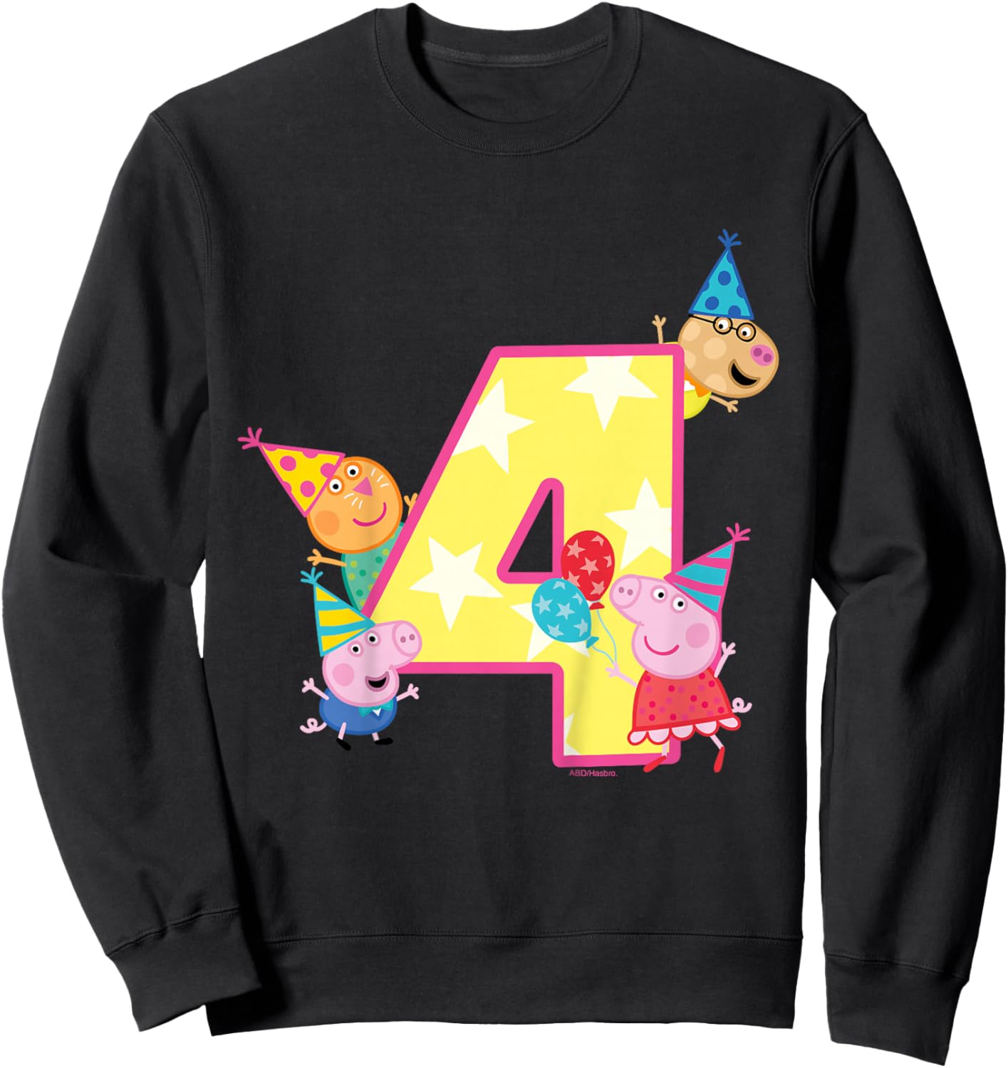 Peppa Pig Crew 4 Geburtstag Sweatshirt - Sweatshirt | Black