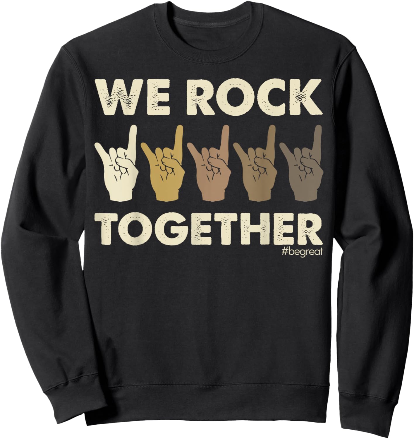 We Rock Together Funny Sign Language Sweatshirt - Sweatshirt | Black