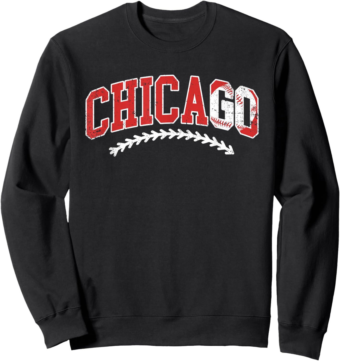 Chicago Retro Baseball Gifts Women Boys Girls Kids Sweatshirt - Sweatshirt | Black