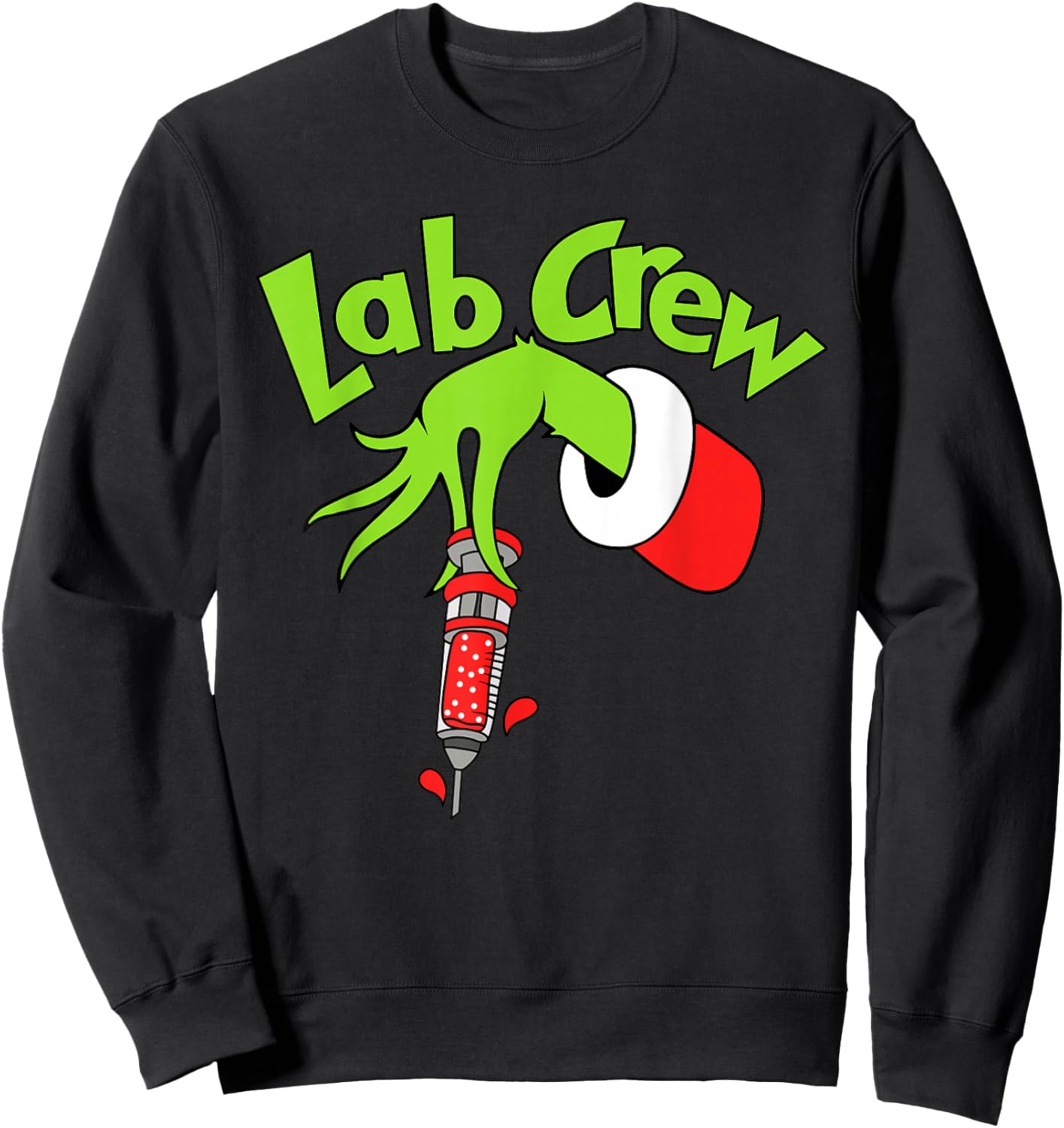 Lab Crew Merry Christmas Laboratory Tech Nurse Xmas Pajamas Sweatshirt - Sweatshirt | Black