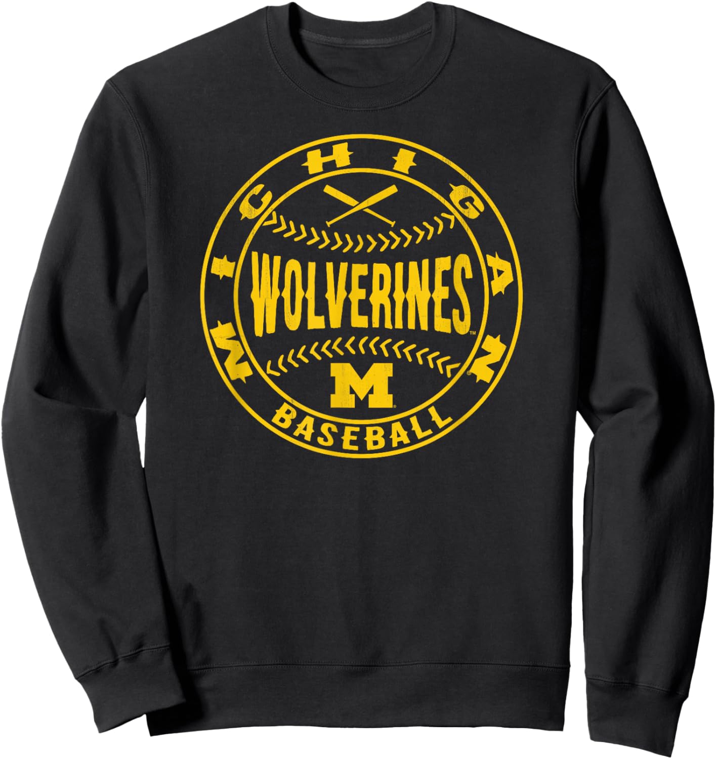 Michigan Wolverines Baseball Homerun Officially Licensed Sweatshirt - Sweatshirt | Black