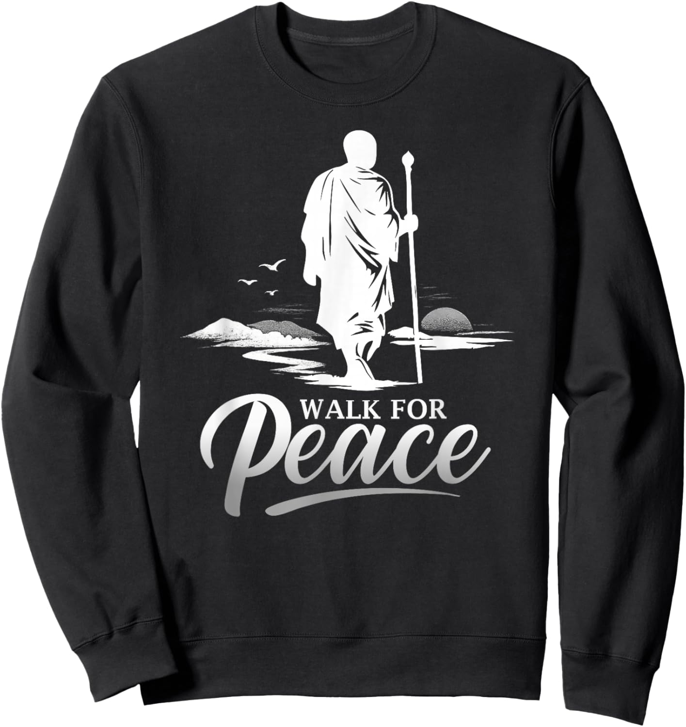 Marche pour Les Moines de la Paix avec Aloka Dog Minimalist Zen Art Sweatshirt - Sweatshirt | Black