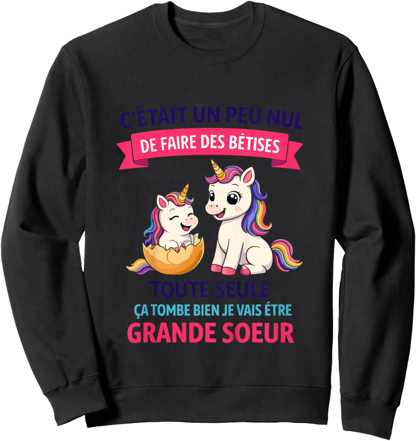 Child Announcement Pregnancy Big Sister Nonsense Future Big Sister Sweatshirt - Sweatshirt | Black