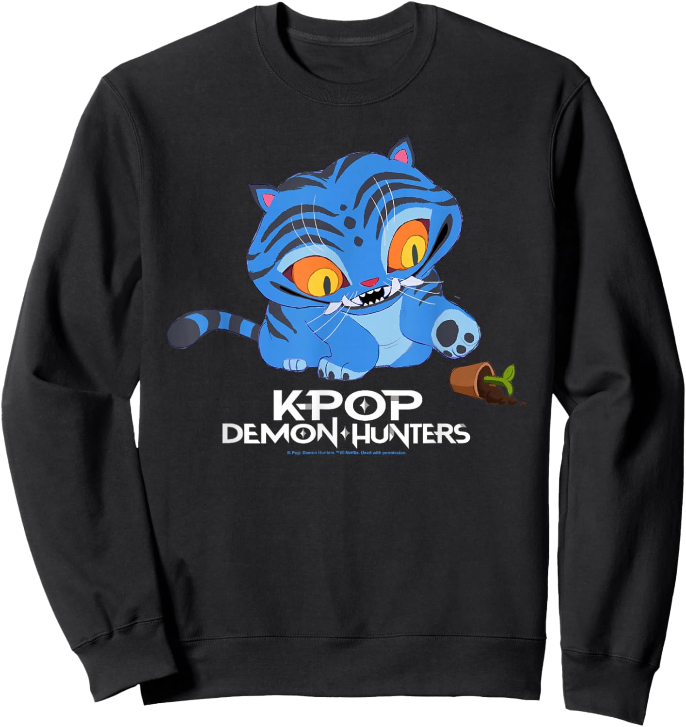 Kpop Demon Hunters Cute Derpy Officially Licensed Sweatshirt - Sweatshirt | Black