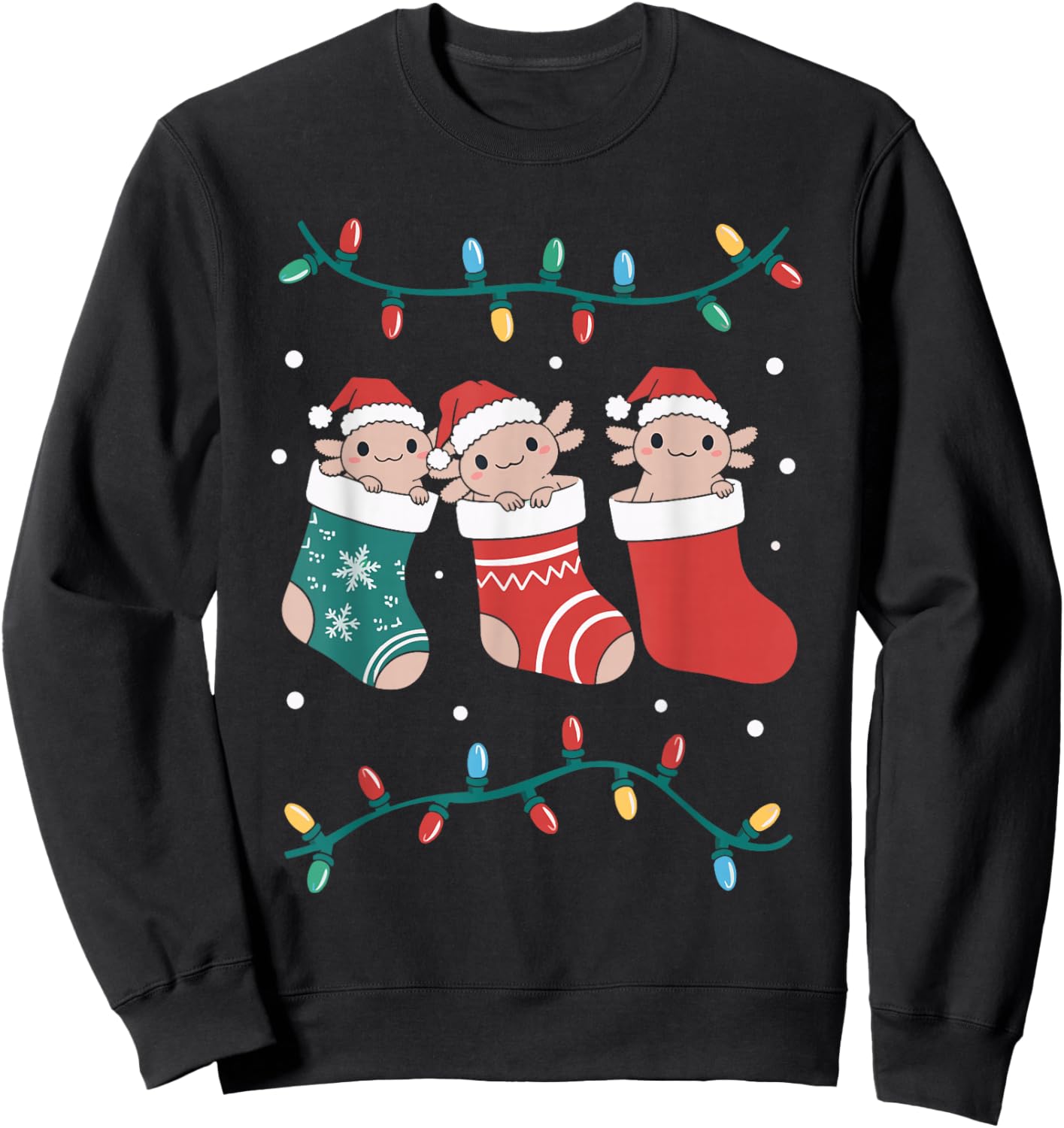 Axolotl Christmas Sweatshirt - Sweatshirt | Black